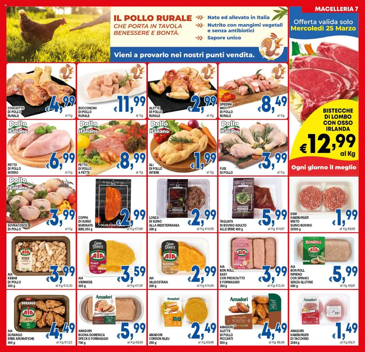 Volantino DEM del 17.03.2026 | Pagina: 7 | Prodotti: Bovino, Suino, Spinaci, Hamburger