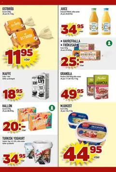 Din Mat reklamblad aktuell från 18.08.2025 | Sida: 4 | Produkter: Galler, Yoghurt, Juice, Mjukost