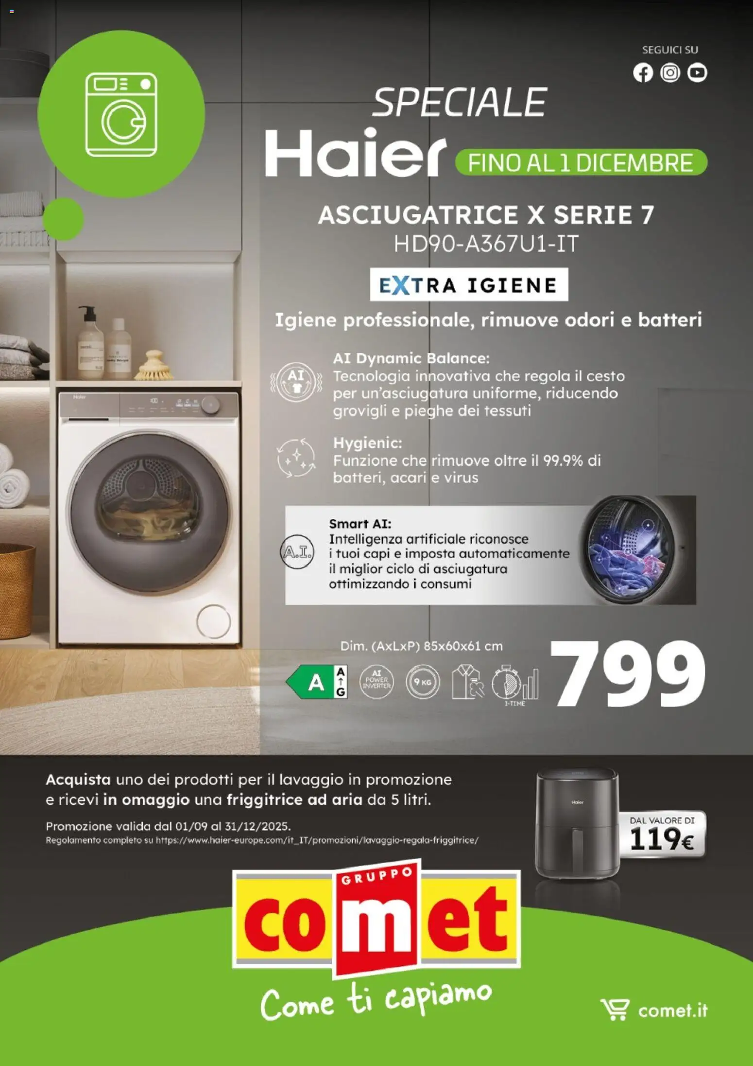 Volantino Comet del 13.11.2025 | Pagina: 1 | Prodotti: Friggitrice ad aria, Asciugatrice, Friggitrice