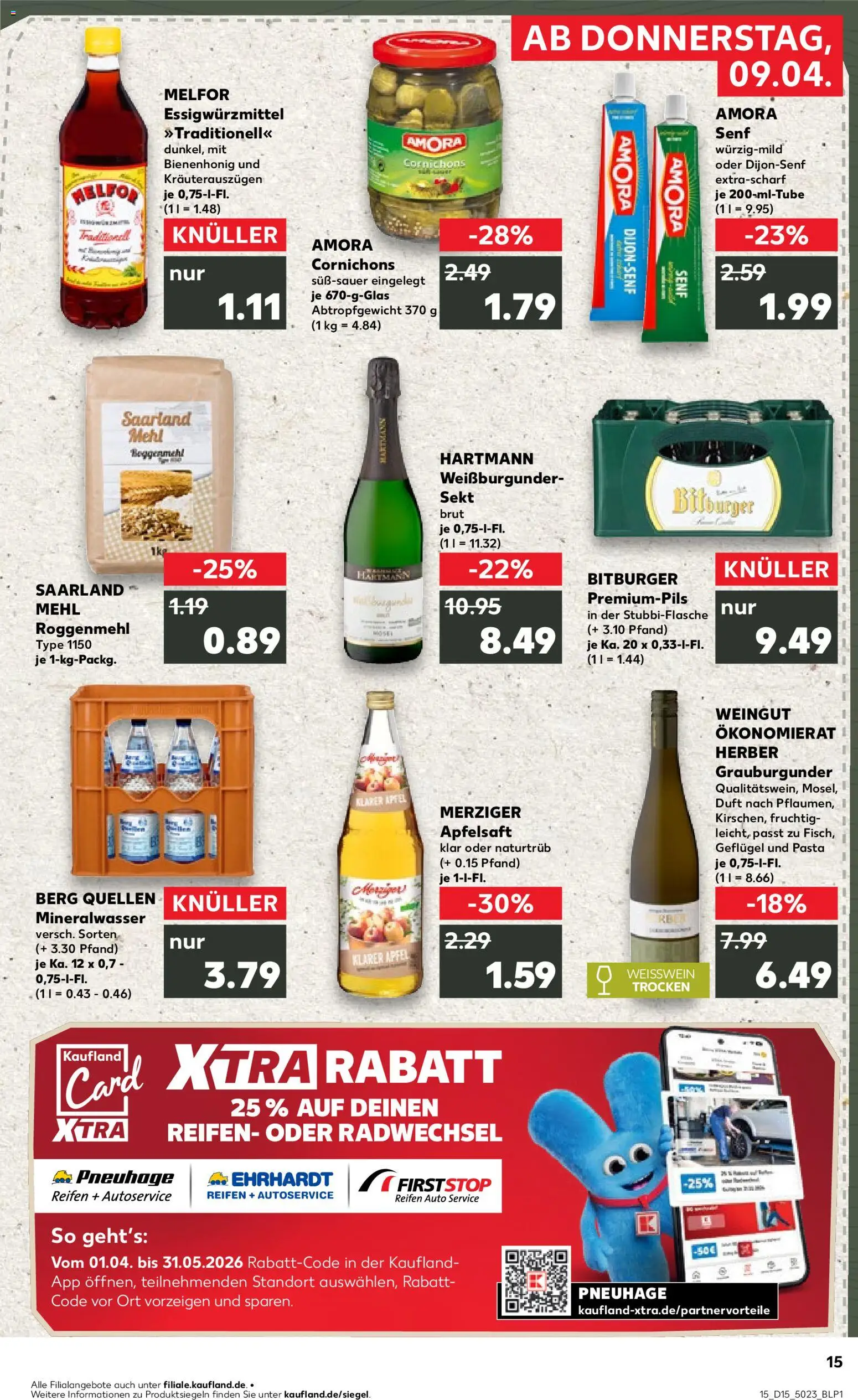 Kaufland Prospekt Völklingen	 – gültig ab 09.04.2026 | Seite: 15 | Produkte: Bitburger, Sekt, Apple, Pasta