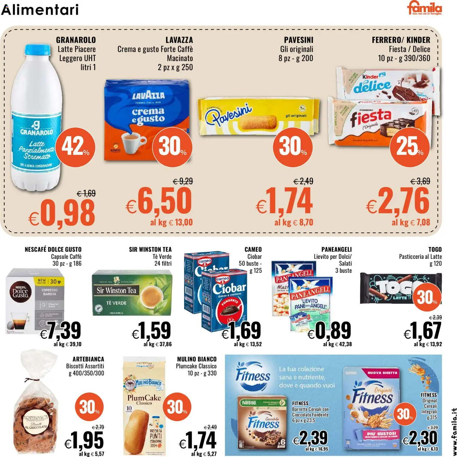 Volantino Famila del 13.11.2025 | Pagina: 17 | Prodotti: Pane, Cereali, Biscotti, Latte