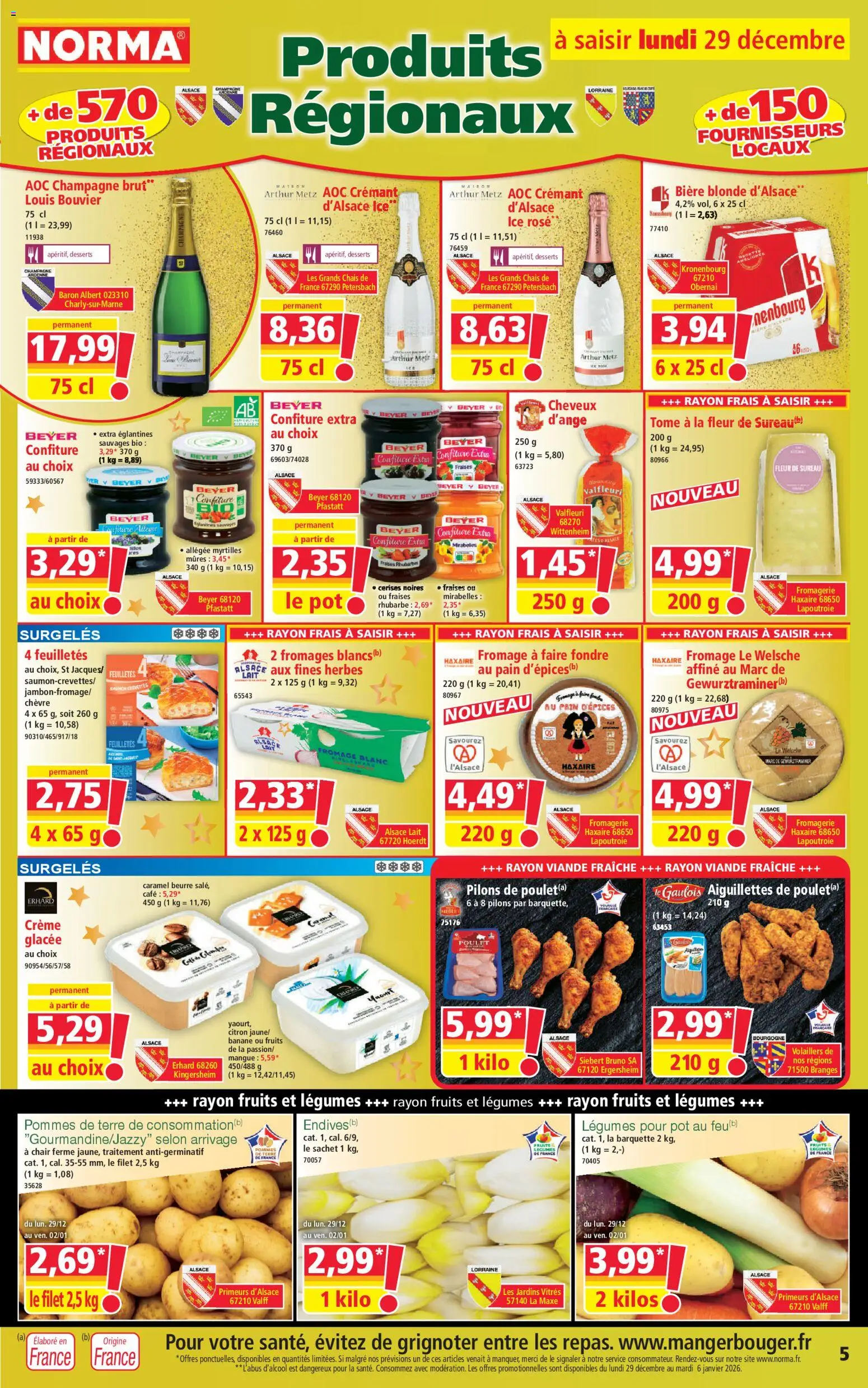 {H1} | Page: 5 | Produits: Cerises, Champagne, Lait, Crème