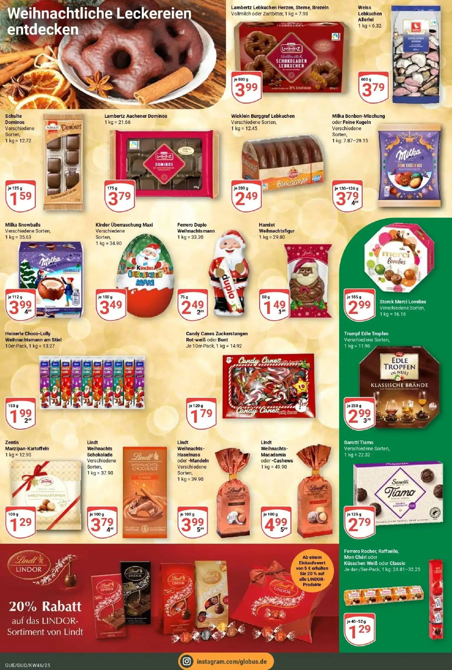 Globus prospekt Saarbrücken-Güdingen	 – gültig ab 10.11.2025 | Seite: 23 | Produkte: Merci, Ferrero duplo, Mandeln, Nüsse