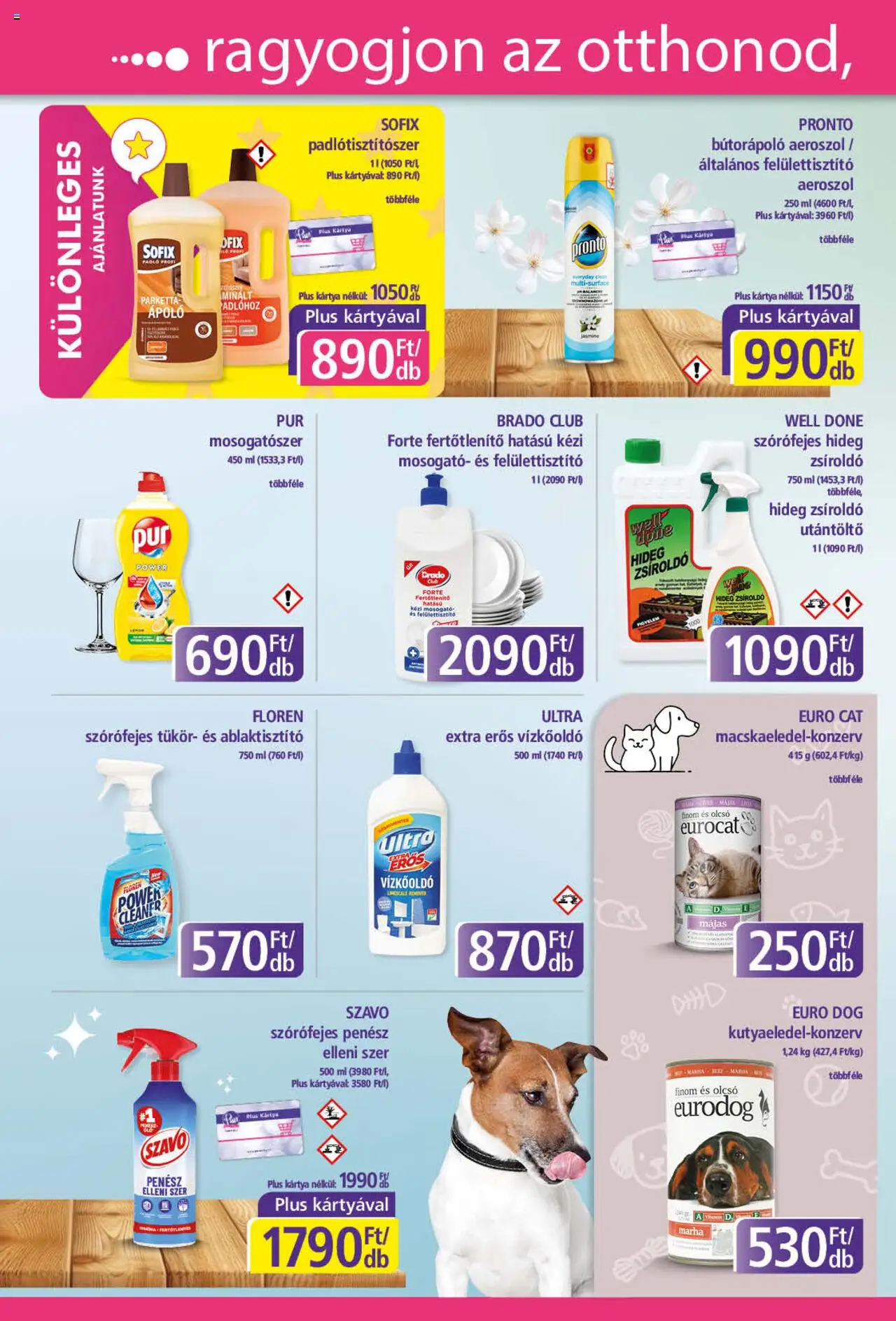 Plus Market akciós ujság - amely érvényes a következő dátumtól: 18.09.2025 | Oldal: 4 | Termékek: Vízkőoldó, Parketta, Szavó, Mosogatószer