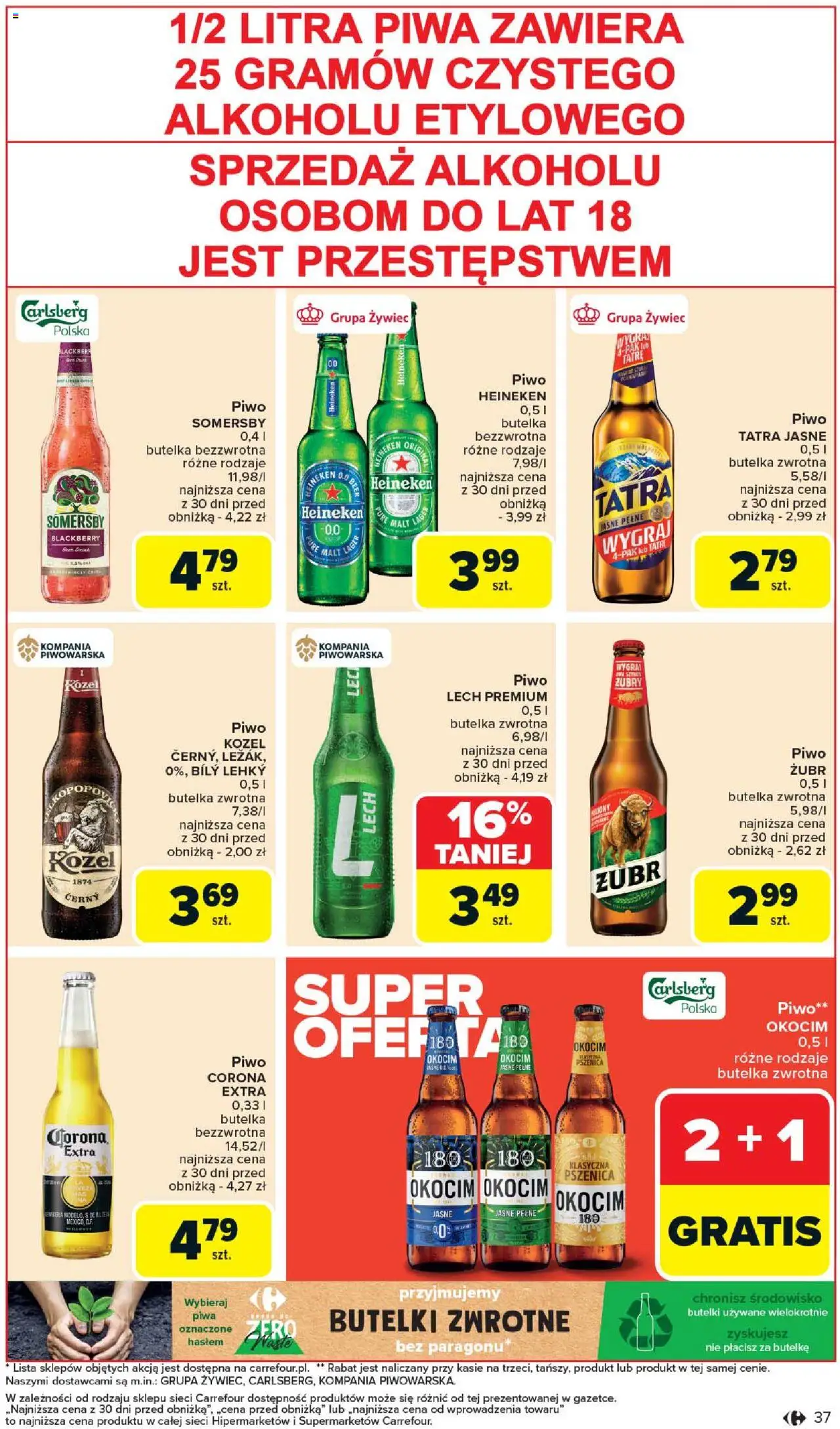 Carrefour Gazetka od 02.06.2025 | Strona: 39 | Produkty: Piwo, Somersby, Piwo kozel, Heineken