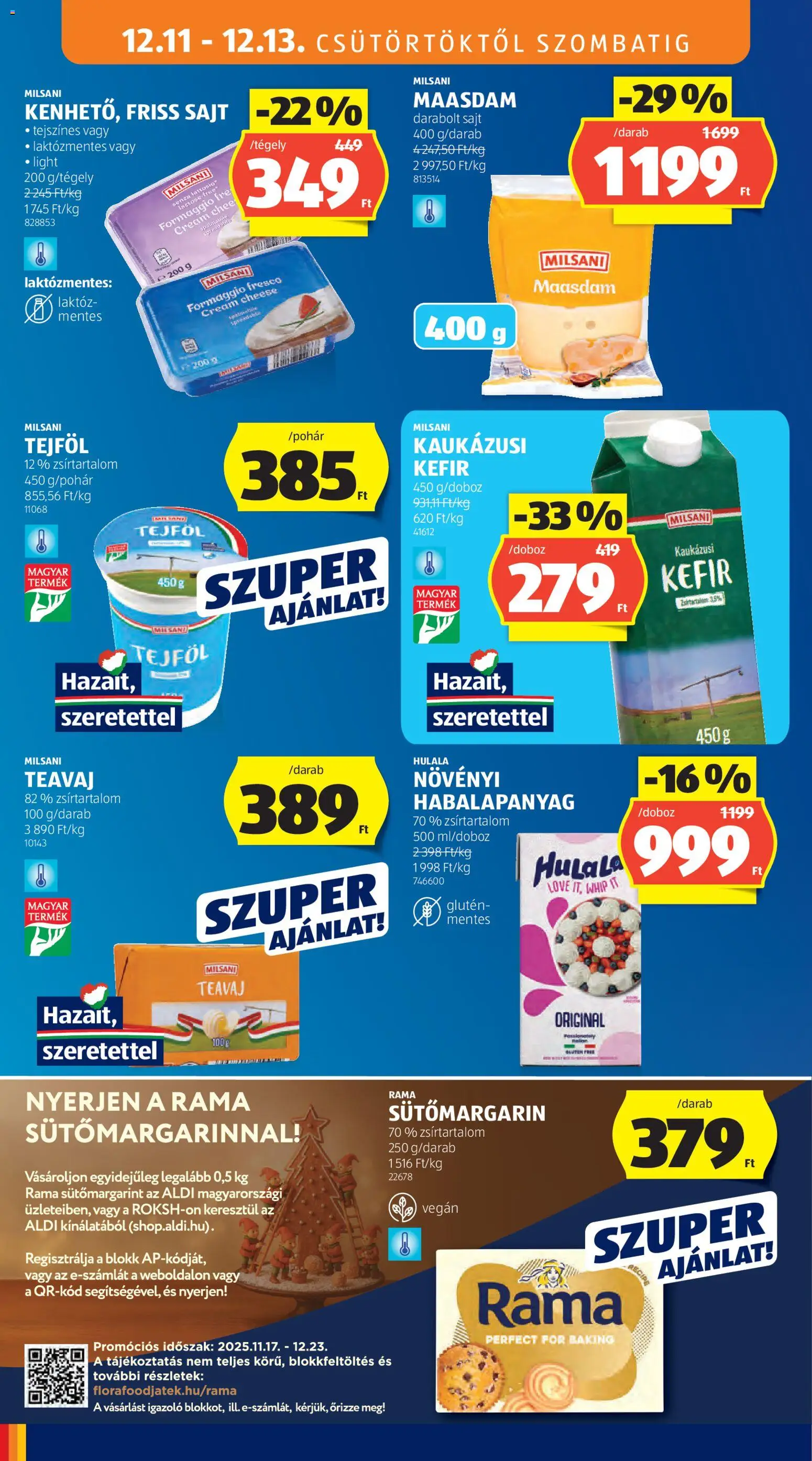 Aldi akciós ujság - amely érvényes a következő dátumtól: 11.12.2025 | Oldal: 12 | Termékek: Kefir, Doboz, Sajt, Kaukázusi kefír
