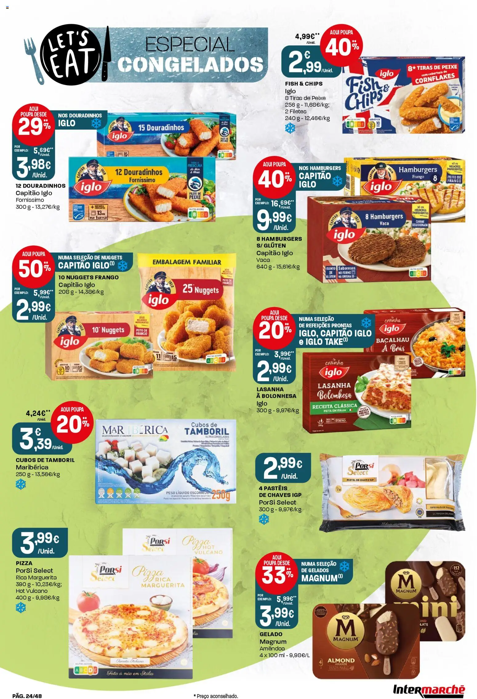 Intermarché folheto │ válido de 19.03.2026 | Página: 24 | Produtos: Bacalhau, Frango, Carne, Nuggets