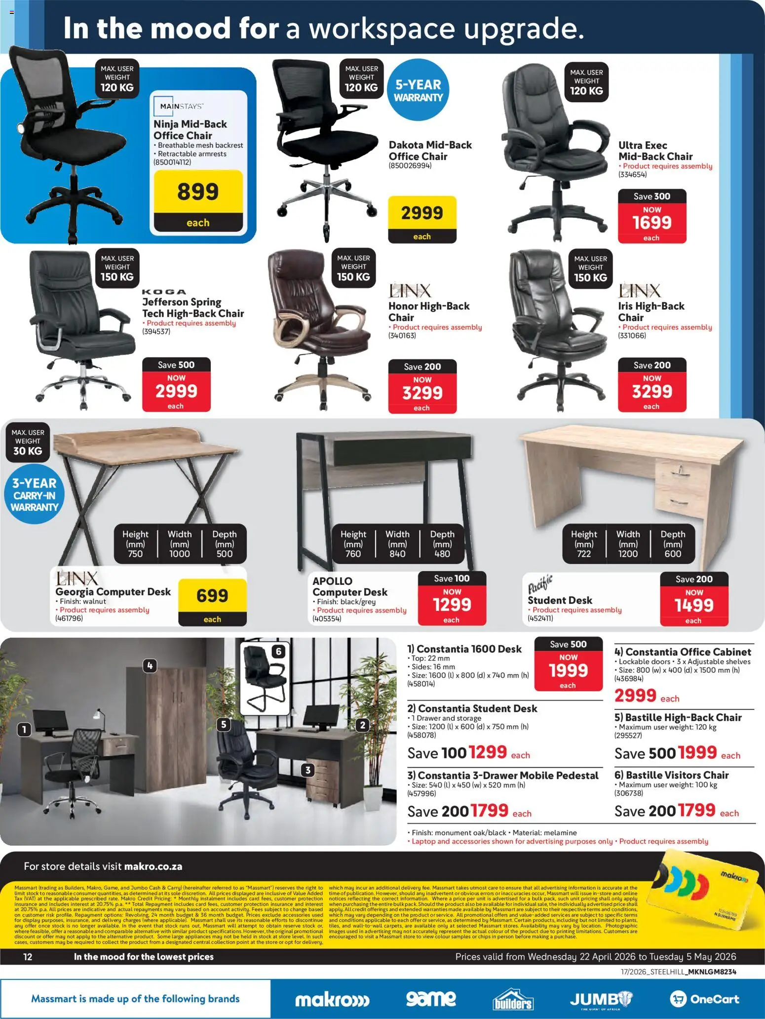 New Makro catalogue – valid from 22.04.2026 | Page: 12 | Products: Pedestal, Laptop, Chips, Stock