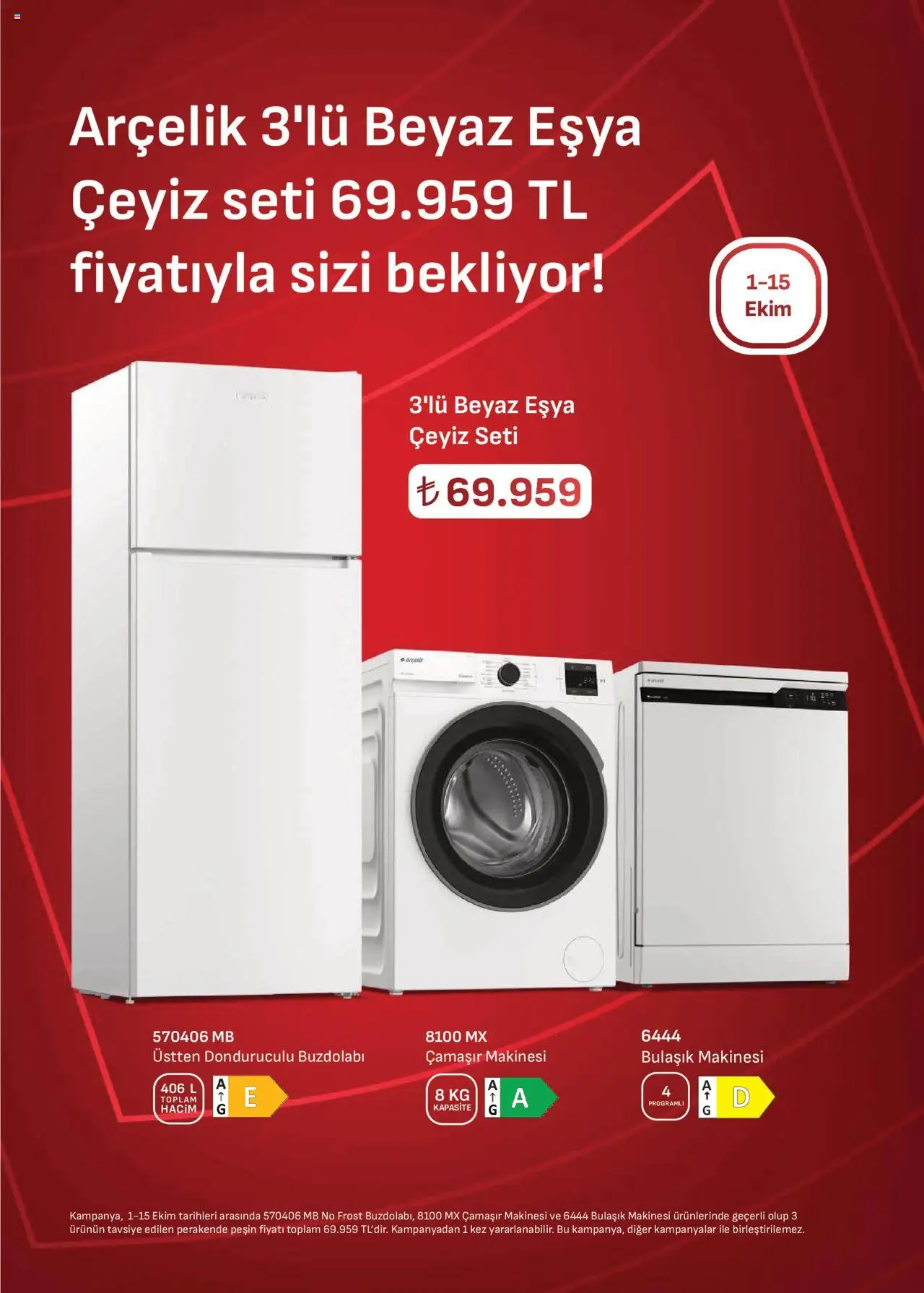 Arçelik Katalog - 01.10.2025 tarihinden itibaren geçerlidir | Sayfa: 2 | Ürünler: Buzdolabı, Çamaşır makinesi, Bulaşık makinesi