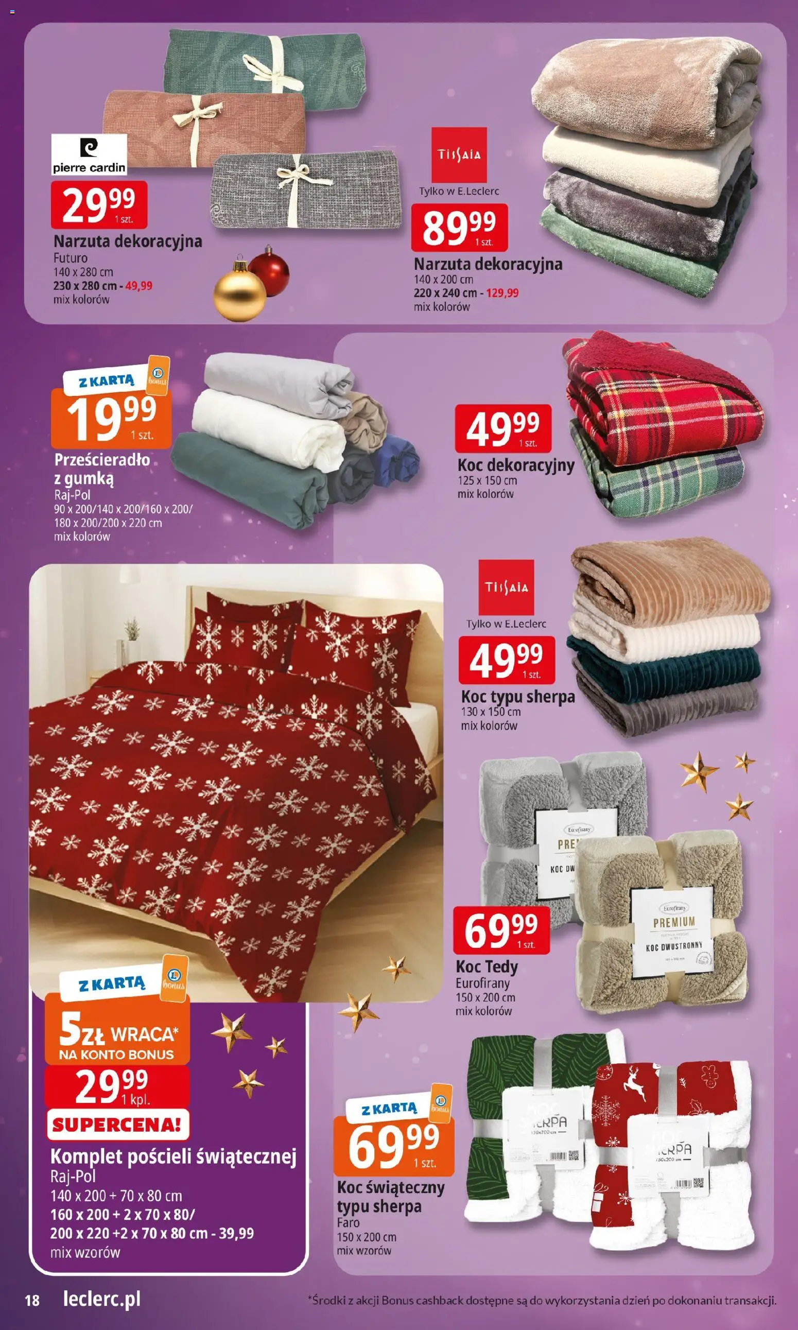 E.Leclerc Gazetka od 15.12.2025 | Strona: 18 | Produkty: Karta, Koc