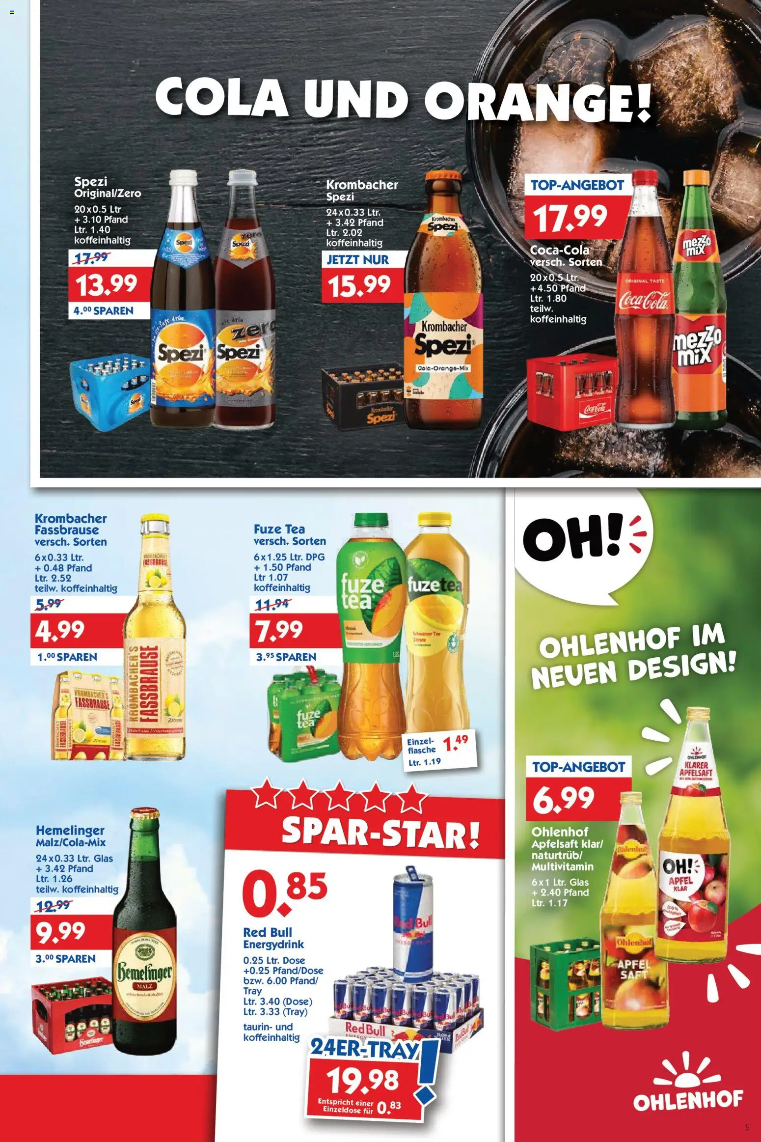 HOL’AB! Prospekt 	 – gültig ab 09.03.2026 | Seite: 5 | Produkte: Fuze tea, Cola, Krombacher, Fassbrause