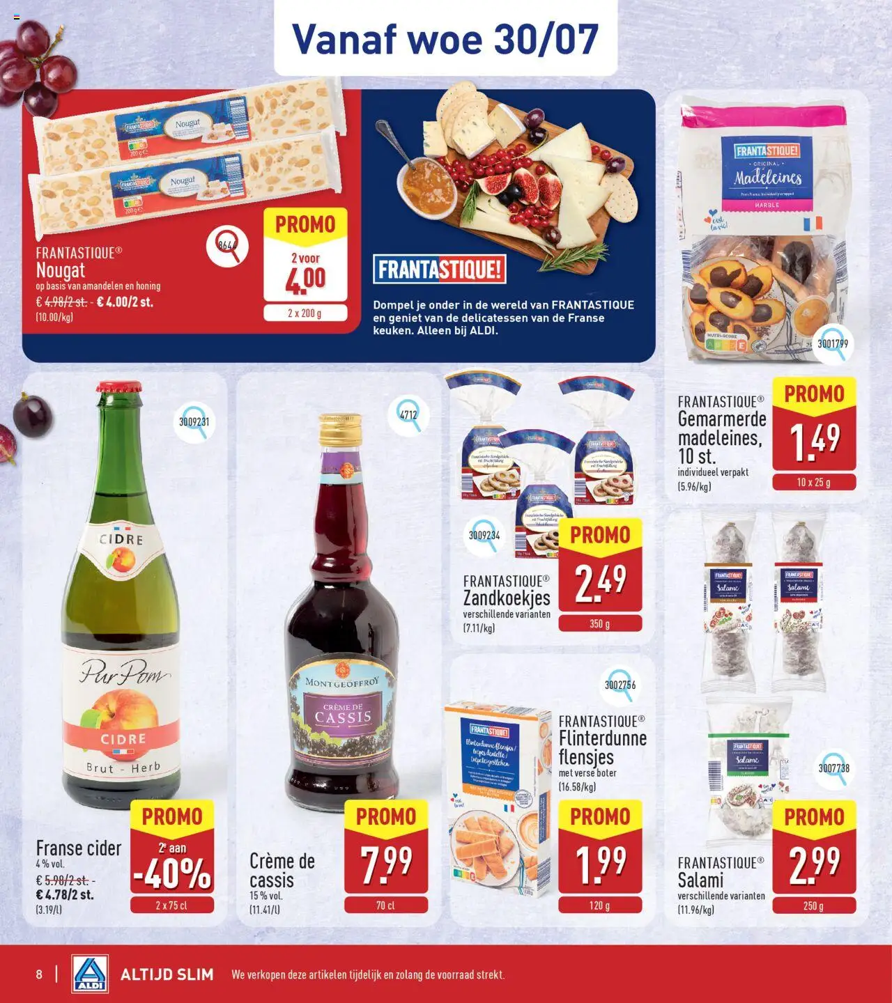 {H1} | Pagina: 8 | Producten: Zandkoekjes, Crème, Feketeerdő torta, Boter