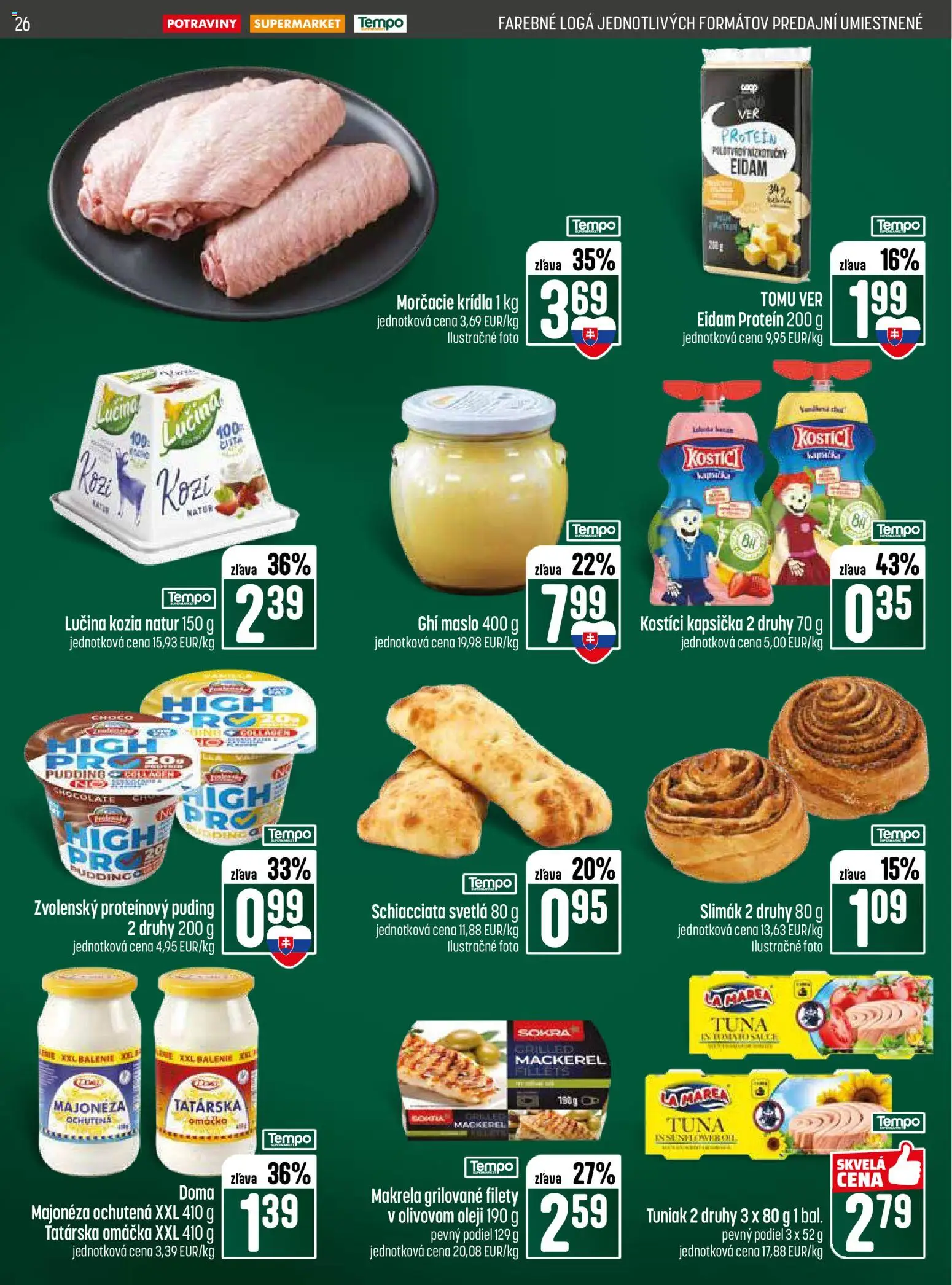 Nové COOP Jednota akcie – leták je platný od 09.04.2026 | Strana: 26 | Produkty: Maslo, Protein, Omáčka, Svetlá