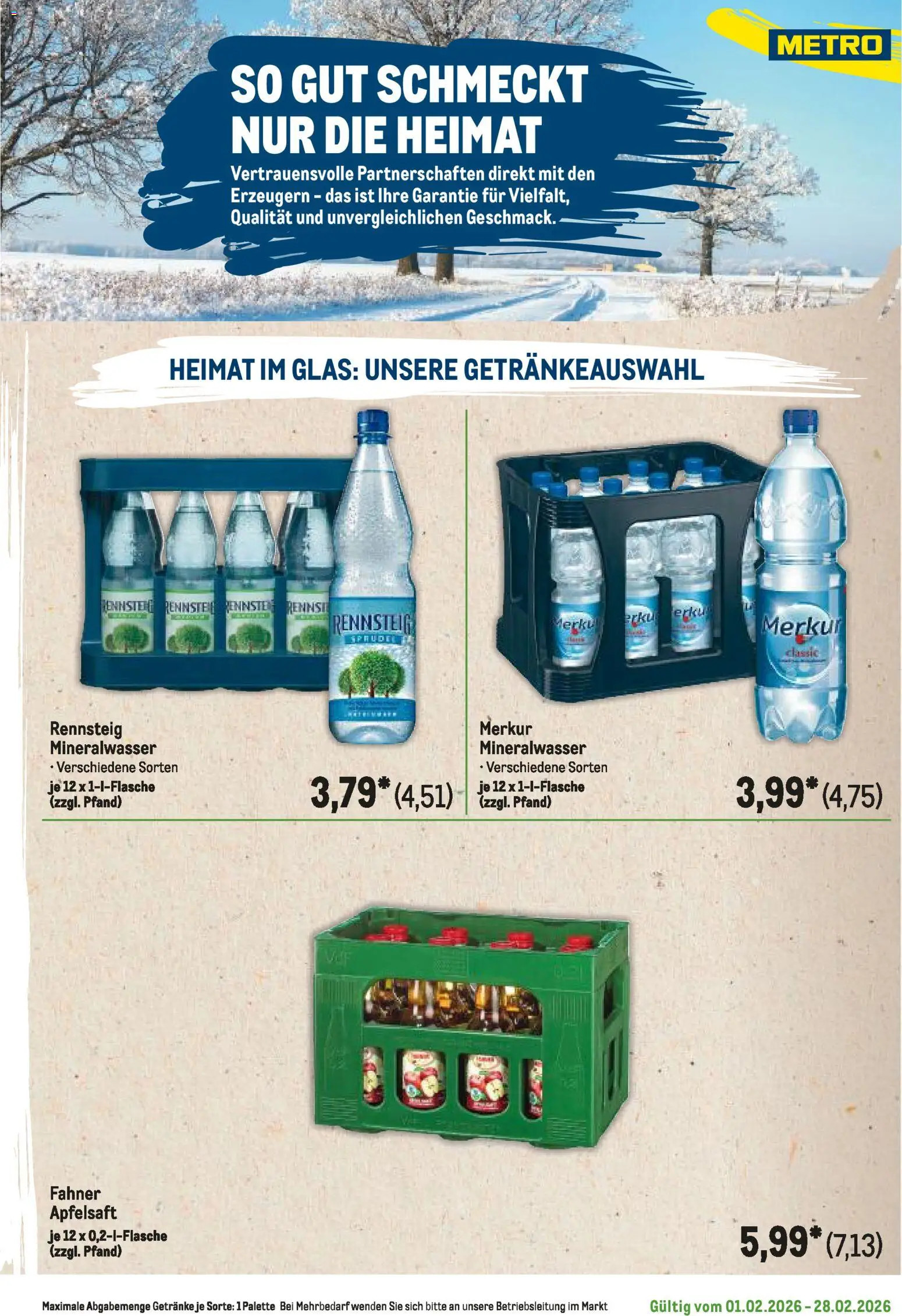 Metro Regionaler Flyer – gültig ab 01.02.2026 | Seite: 117 | Produkte: Apfelsaft, Mineralwasser