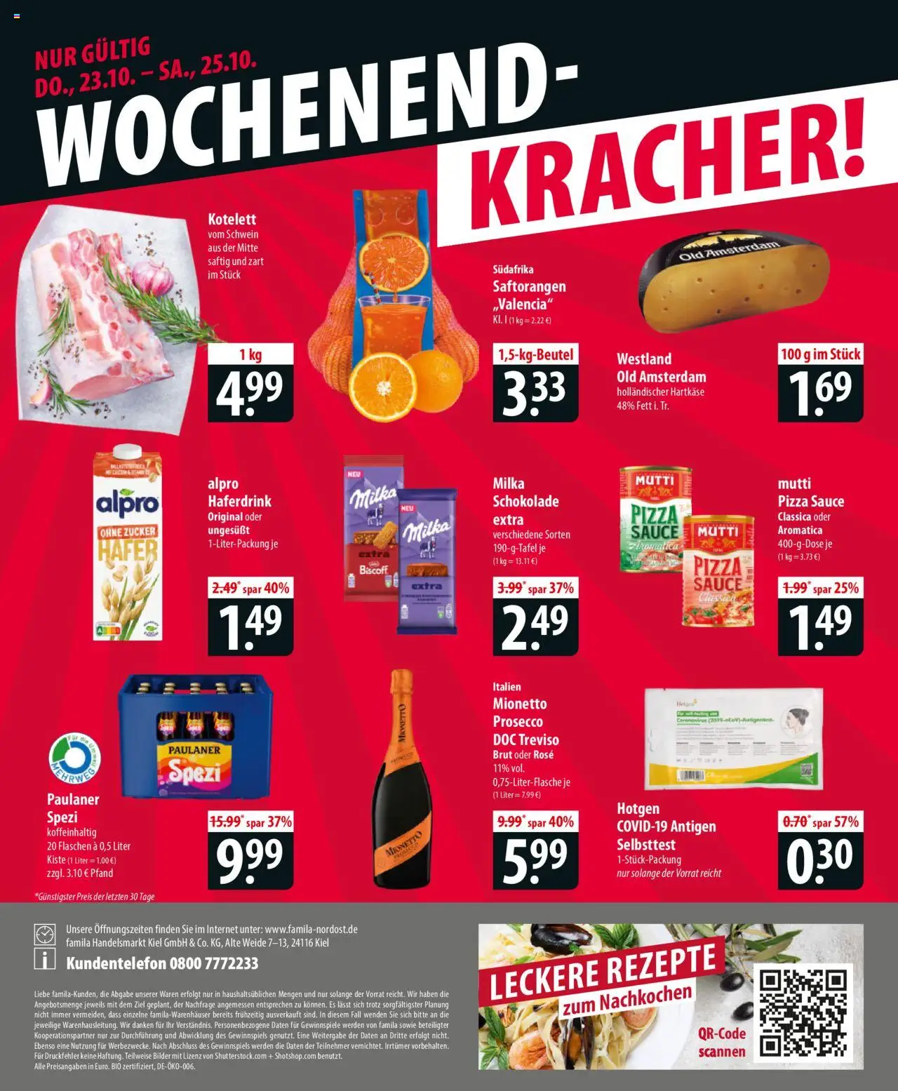 Famila Prospekt 	 – gültig ab 20.10.2025 | Seite: 24 | Produkte: Schokolade, Bilder, Prosecco, Paulaner