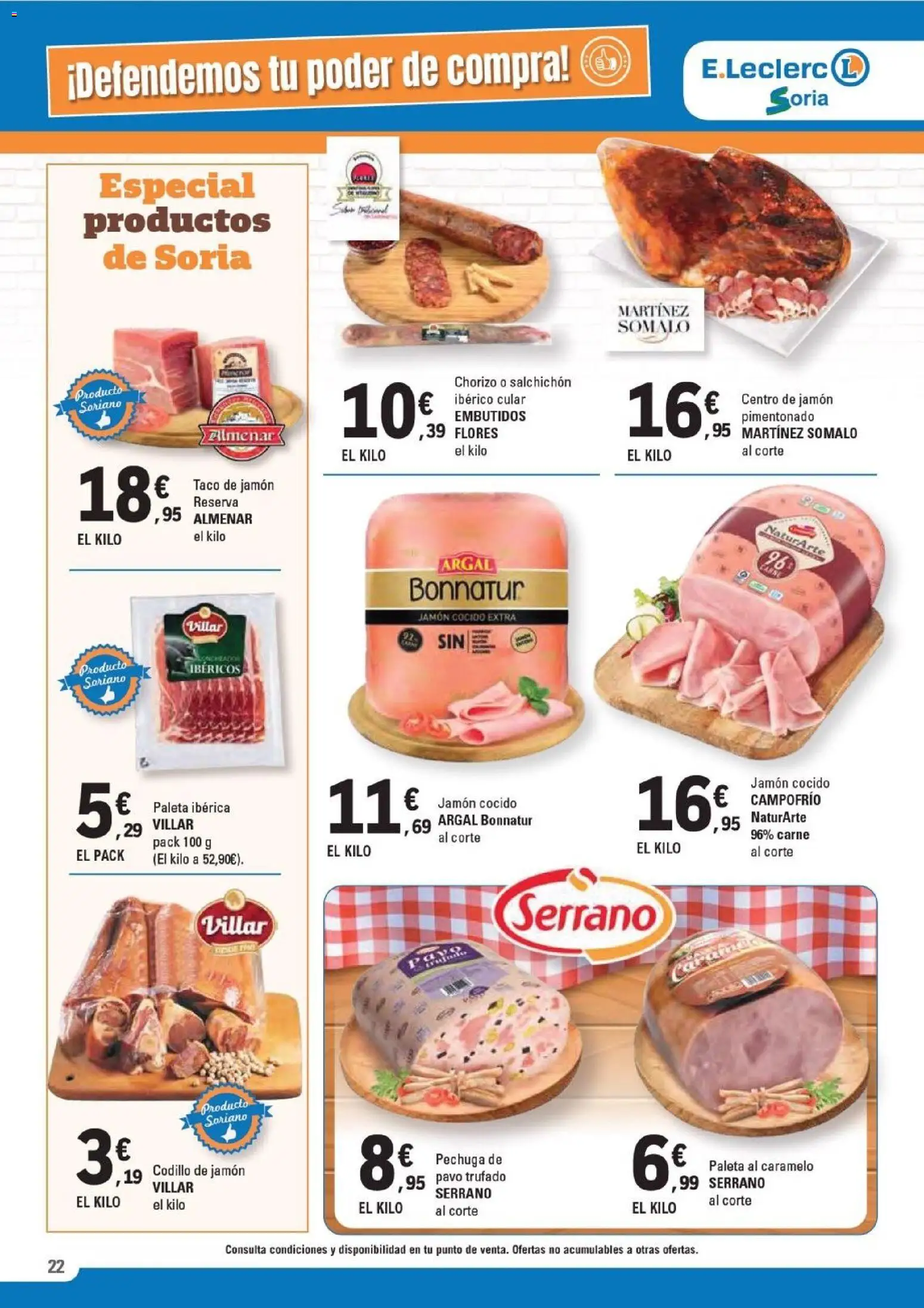 E.Leclerc - Especial Conservas Vegetales │ válido desde el 18.02.2026 | Página: 22 | Productos: Jamón, Jamón cocido, Νυχτικό