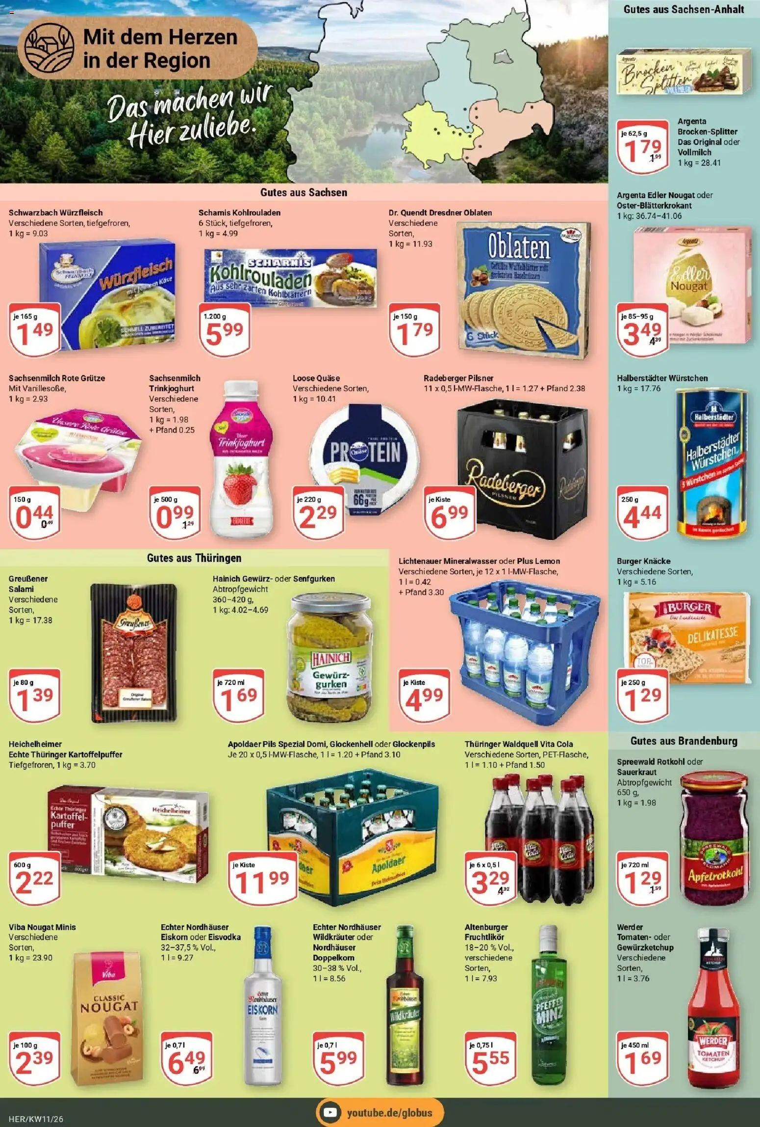 Globus prospekt Hermsdorf	 – gültig ab 09.03.2026 | Seite: 12 | Produkte: Käse, Trinkjoghurt, Gurken, Radeberger pilsner