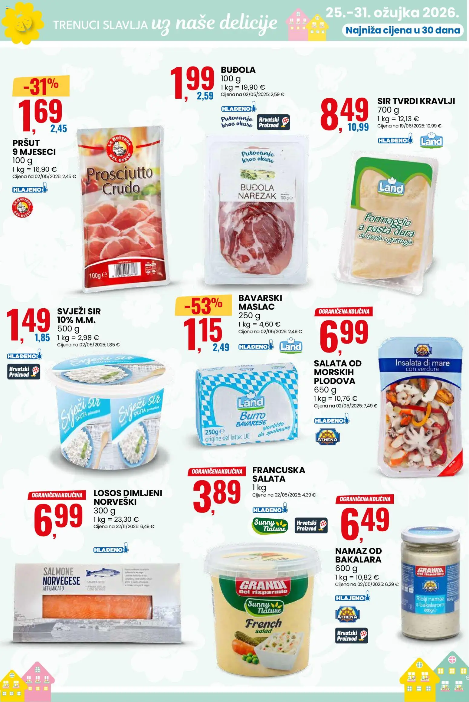 Eurospin katalog | vrijedi od 25.03.2026 | Stranica: 6 | Proizvodi: Maslac, Sir, Narezak, Losos