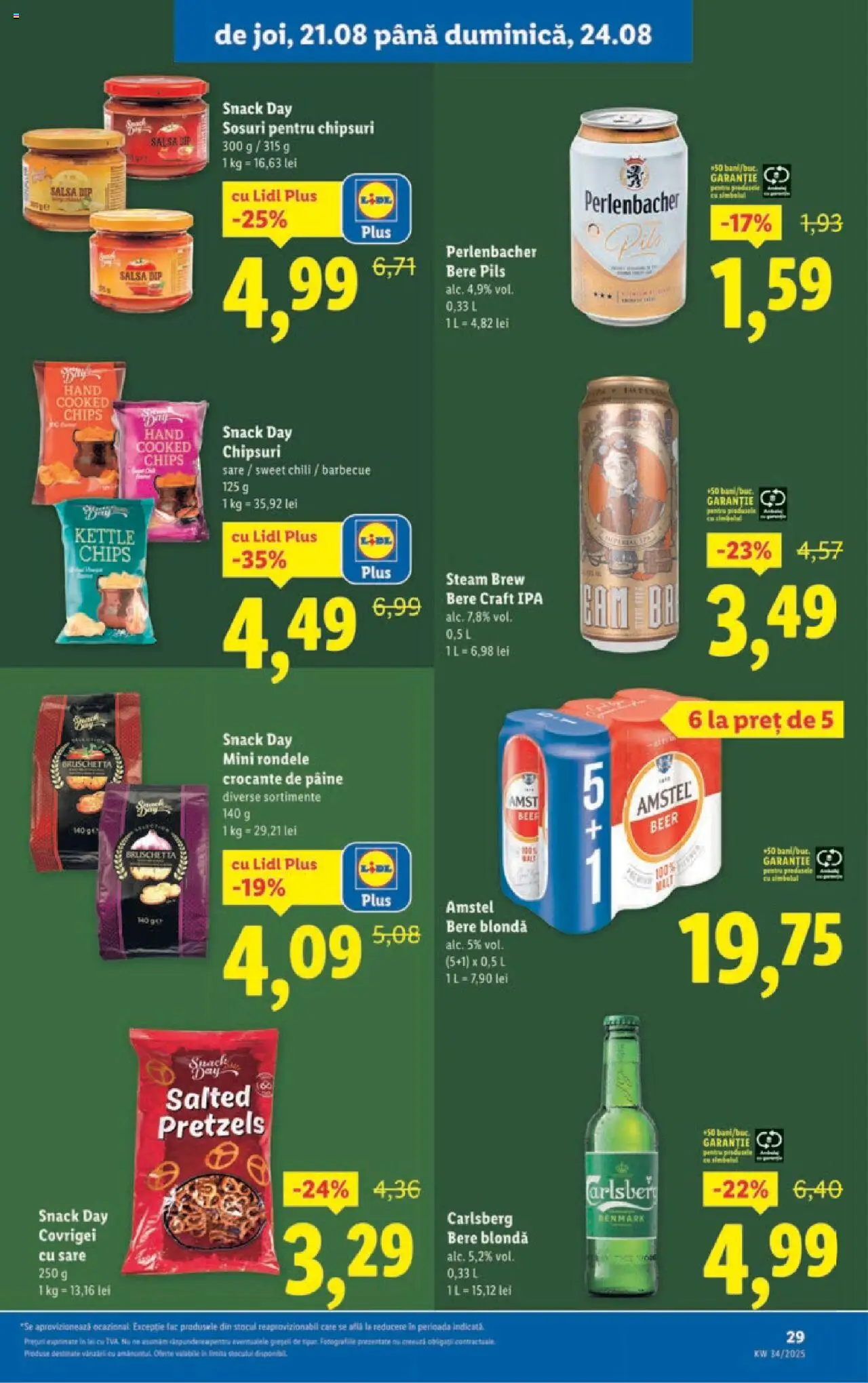 Catalog Lidl – valabil de la 18.08.2025 | Pagină: 29 | Produse: Pâine, Bere, Chipsuri, Sare