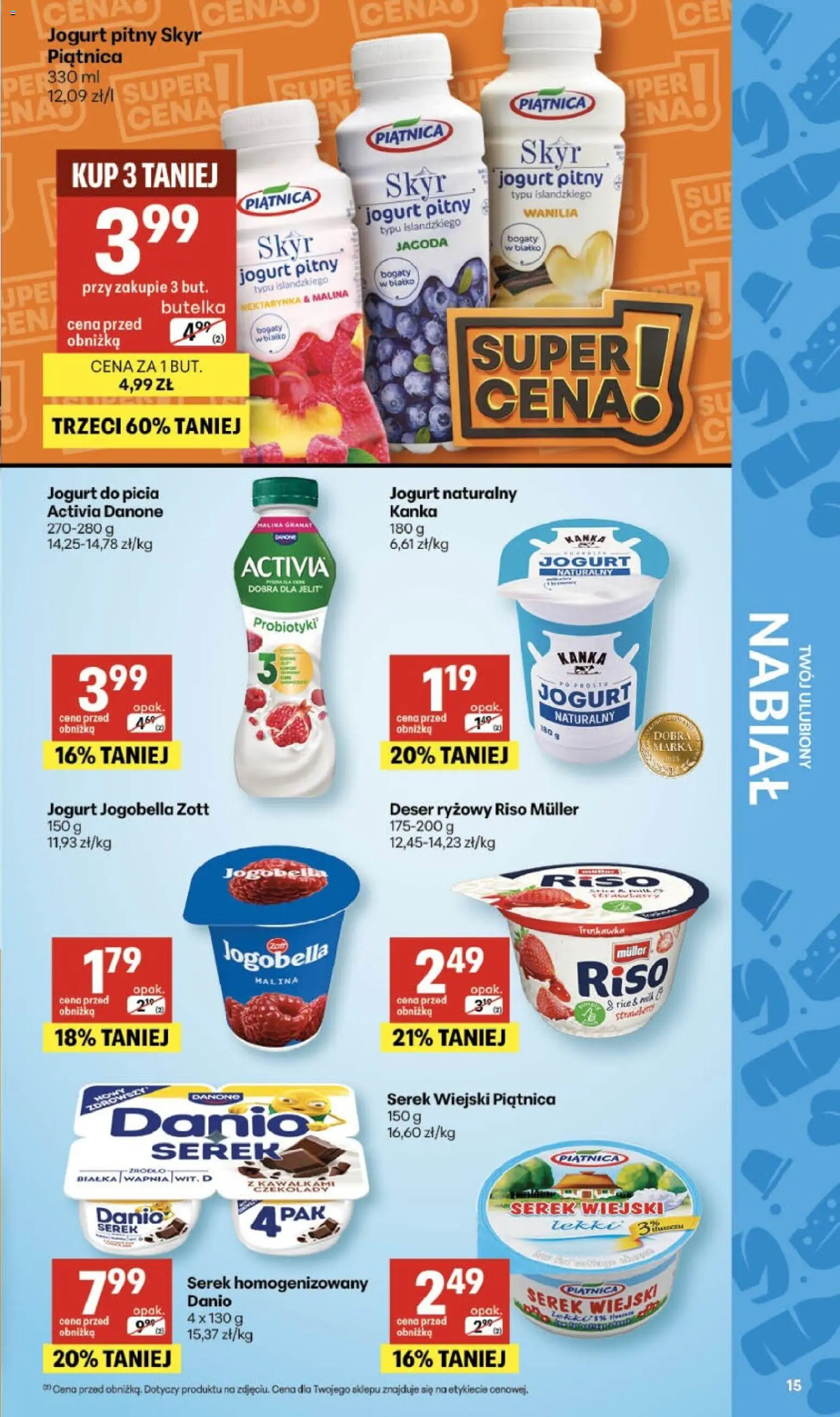 Delikatesy Centrum gazetka - Sklepy Własne od 05.03.2026 | Strona: 15 | Produkty: Czekolady, Serek homogenizowany, Jogurt pitny, Serek wiejski