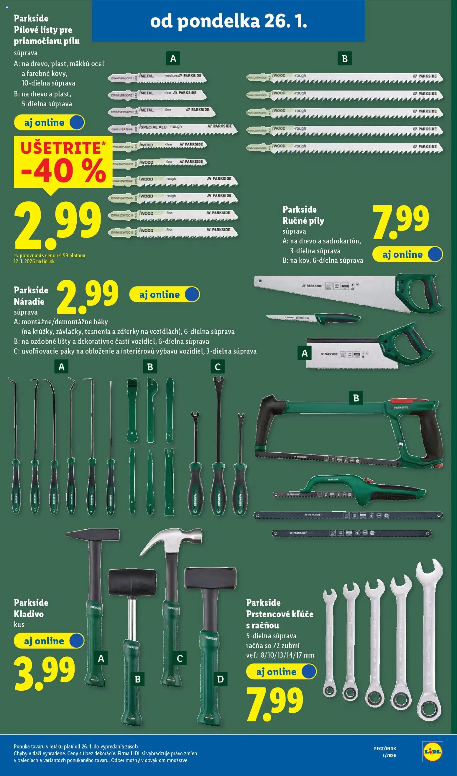 Nové Lidl akcie – leták je platný od 26.01.2026 | Strana: 51 | Produkty: Náradie, Parkside