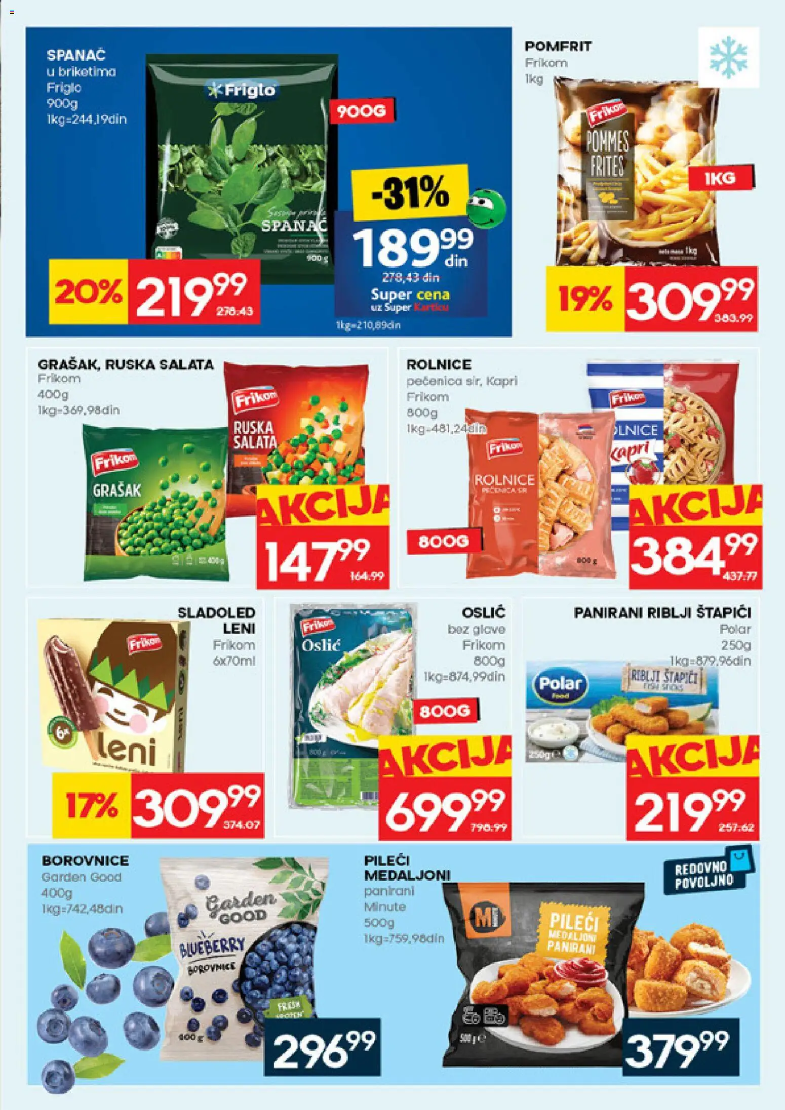 Idea katalog - važi od 12.03.2026 | Strana: 13 | Proizvode: Spanać, Sladoled, Pomfrit, Pečenica