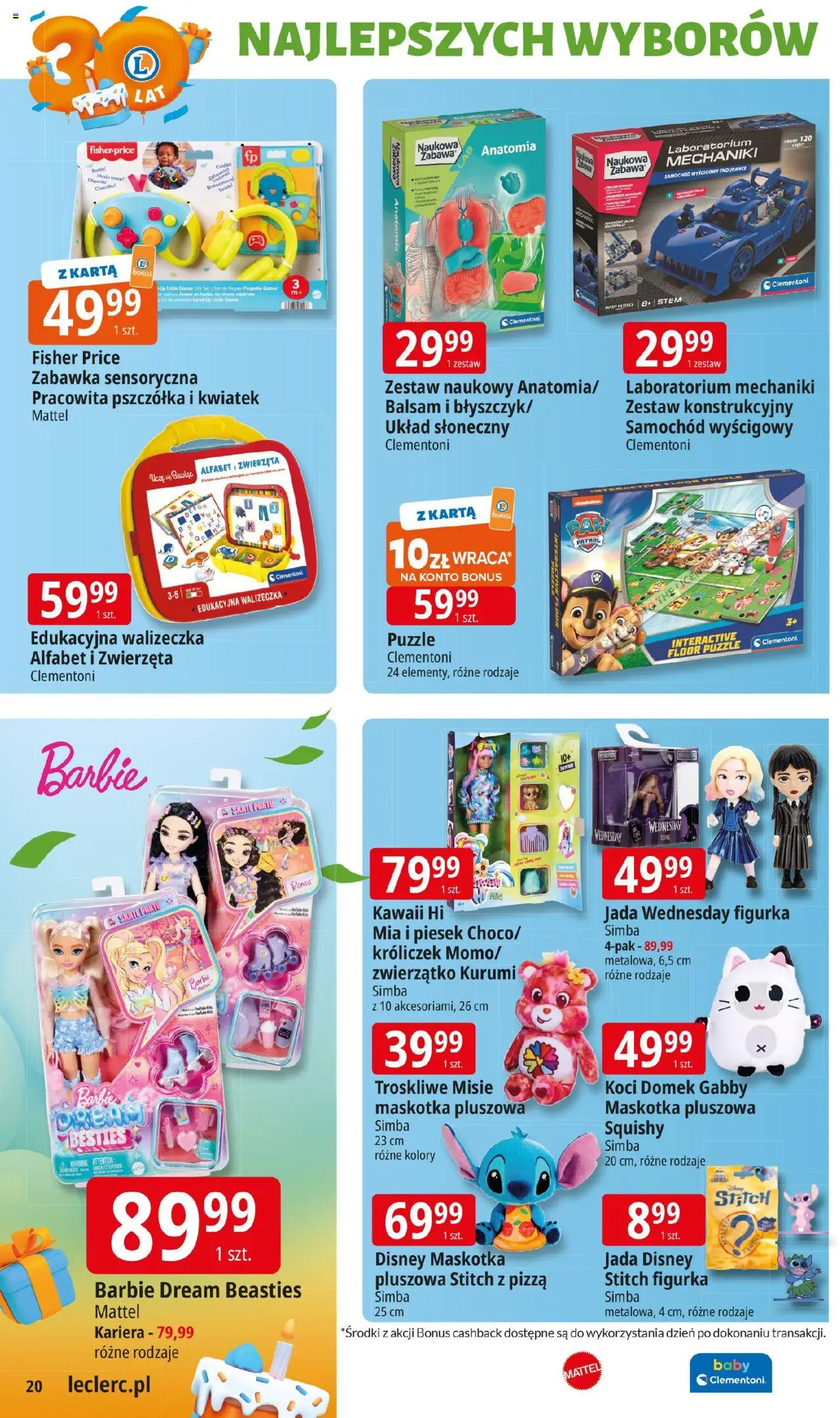E.Leclerc Gazetka - Elbląg od 30.09.2025 | Strona: 20 | Produkty: Karta, Barbie, Pizza