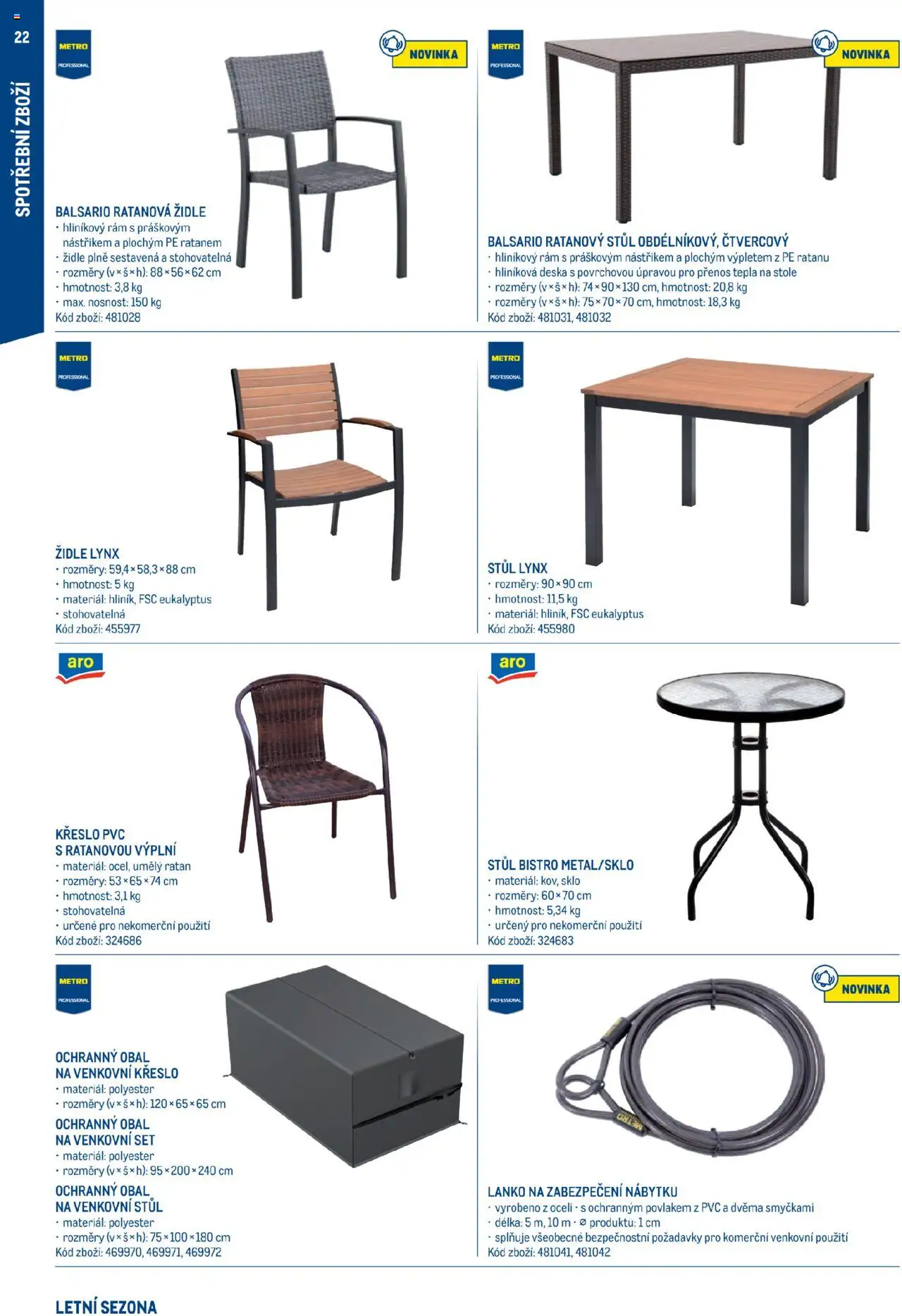 Makro leták - Letní sezona od 17.07.2025 | Strana: 22 | Produkty: Eukalyptus, Křeslo, Stůl, Židle
