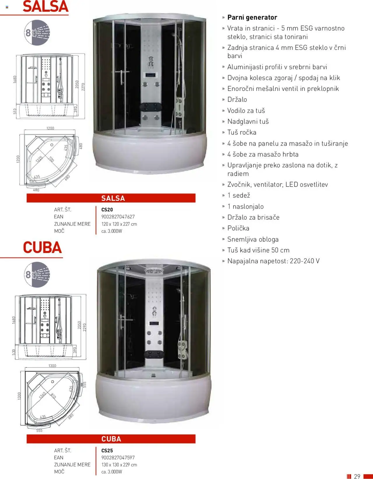 Bauhaus katalog wellness │ velja od 01.01.2025 | Stran: 29 | Izdelki: Ventil, Tuš kad, Generator, Vrata