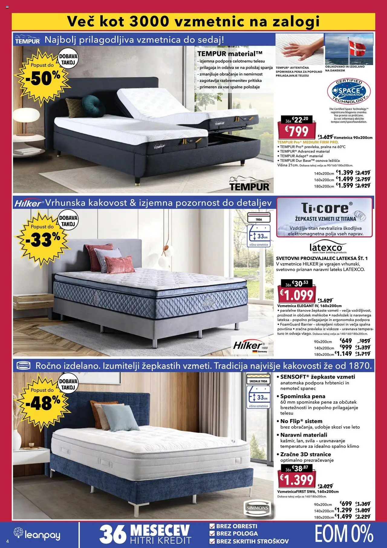 Novi Harvey Norman katalog ponudbe – veljaven od 02.10.2025 | Stran: 4 | Izdelki: Nadvložek, Vzmetnica, Prevleka