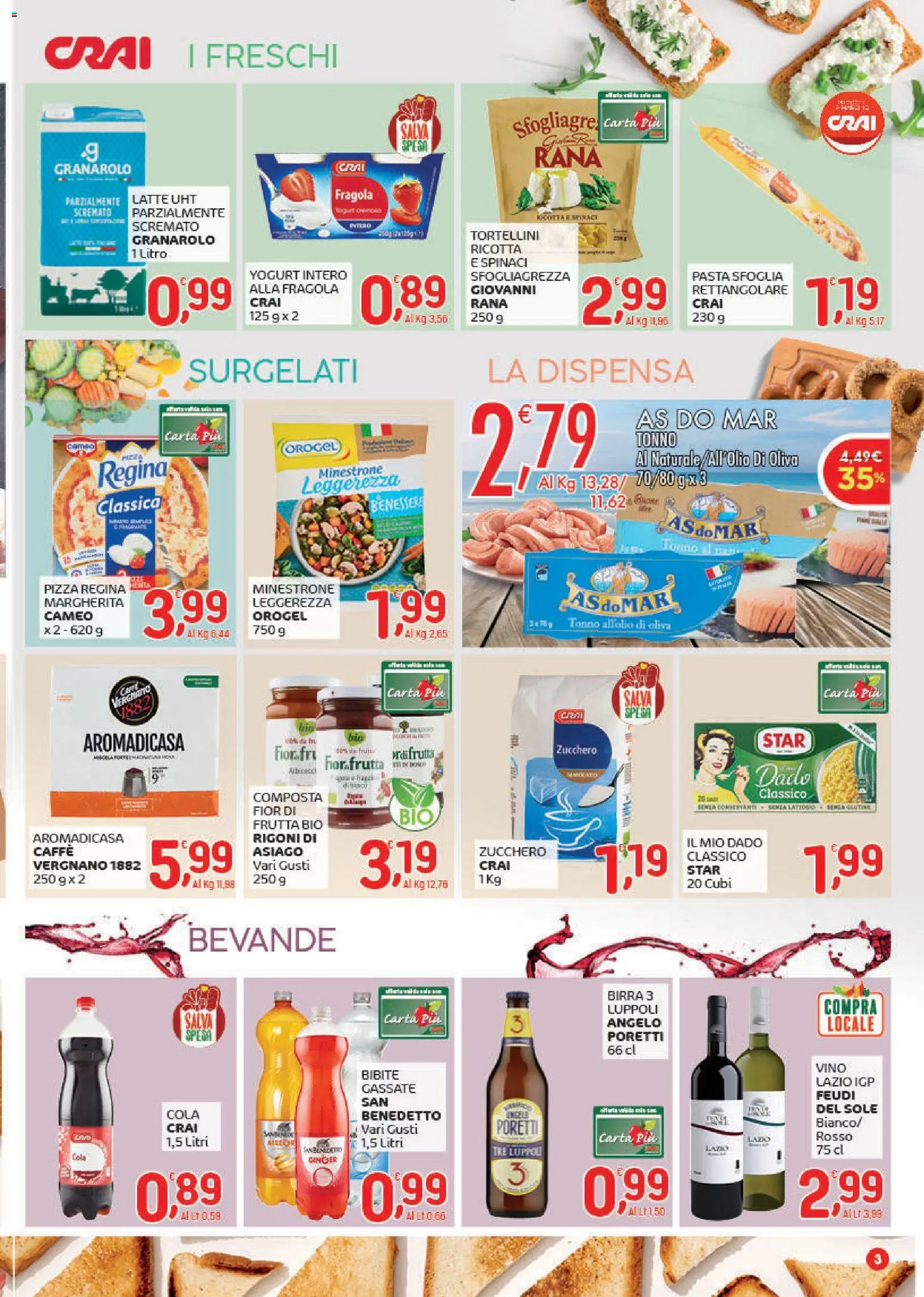 Volantino CRAI del 02.01.2026 | Pagina: 3 | Prodotti: Caffè, Pasta, Bibite, Ricotta