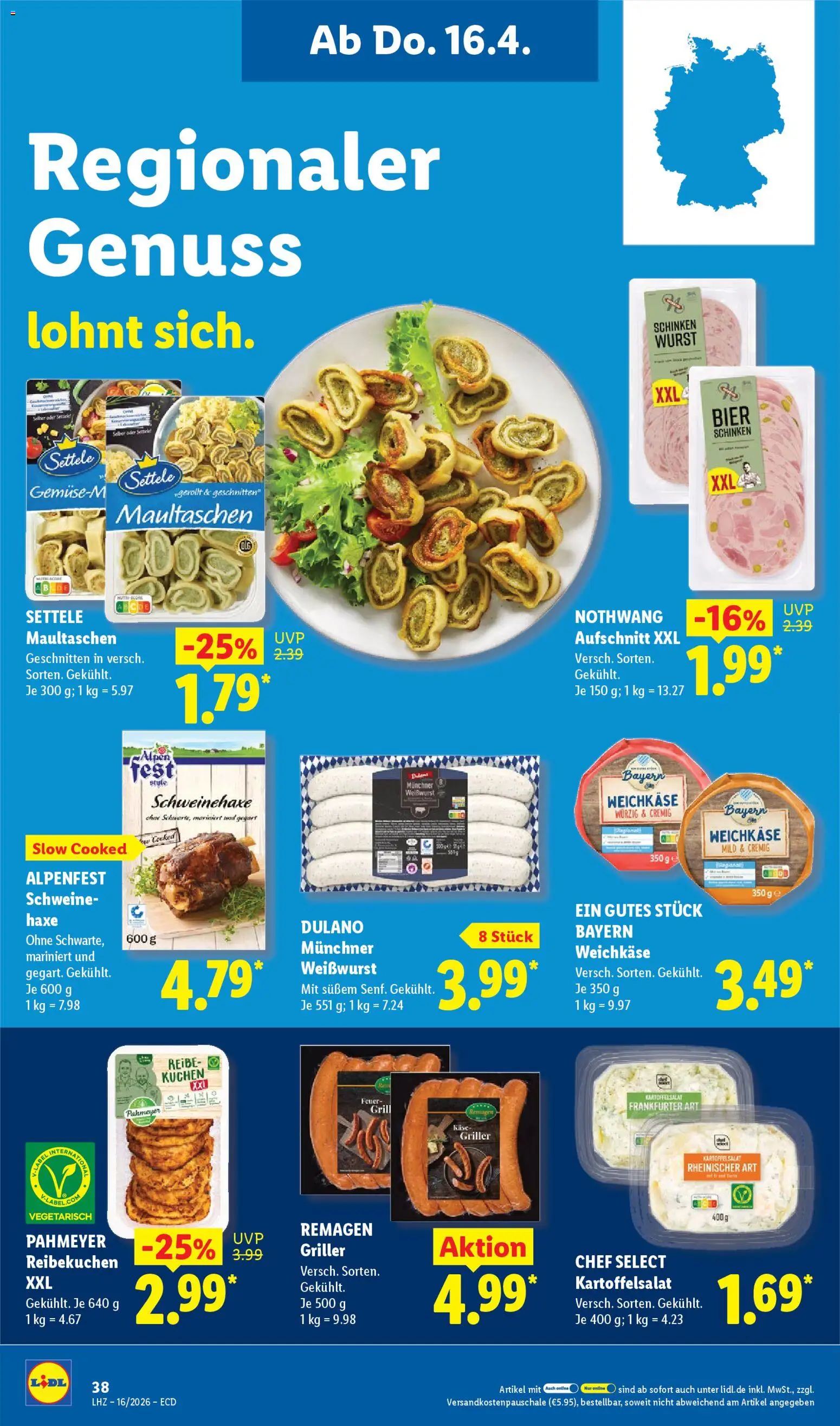 Lidl Prospekt – gültig ab 13.04.2026 | Seite: 60 | Produkte: Käse, Bier, Weißwurst, Kuchen