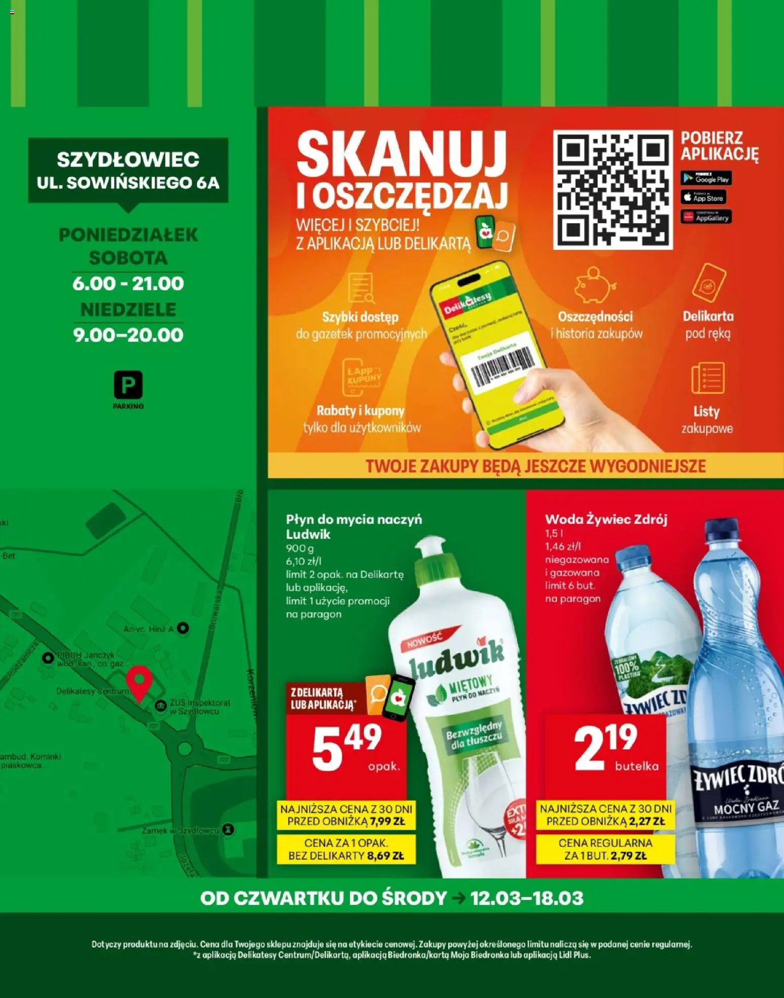 Delikatesy Centrum gazetka - Szydłowiec Otwarcie od 12.03.2026 | Strona: 4 | Produkty: Woda żywiec, Delikatesy, Woda, Płyn do mycia naczyń