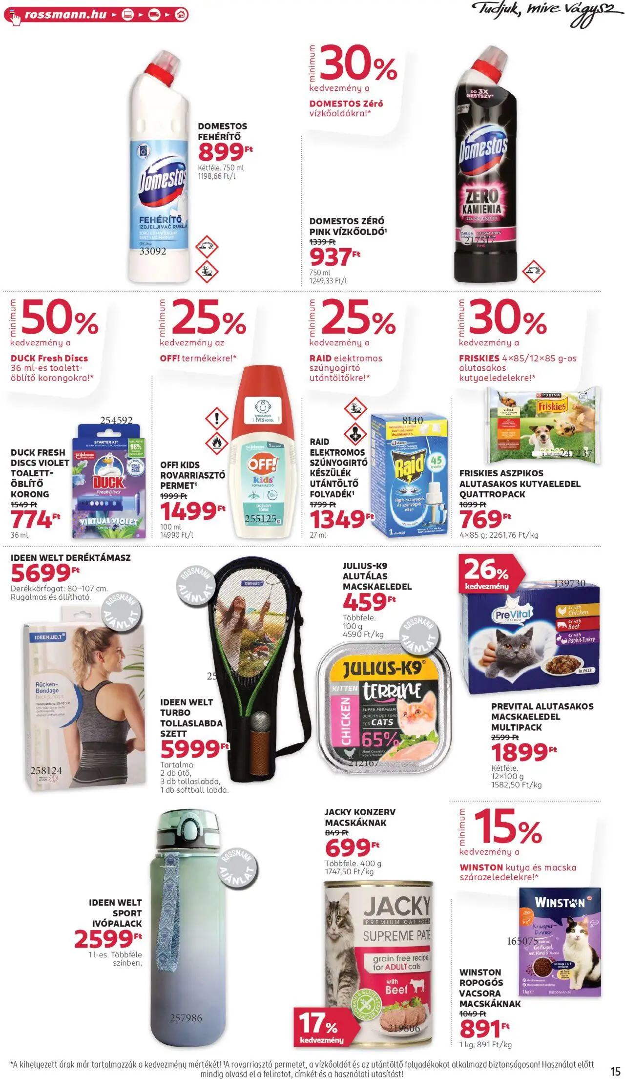 Rossmann akciós ujság - amely érvényes a következő dátumtól: 16.06.2025 | Oldal: 17 | Termékek: Macskaeledel, Kutyaeledel, Öblítő