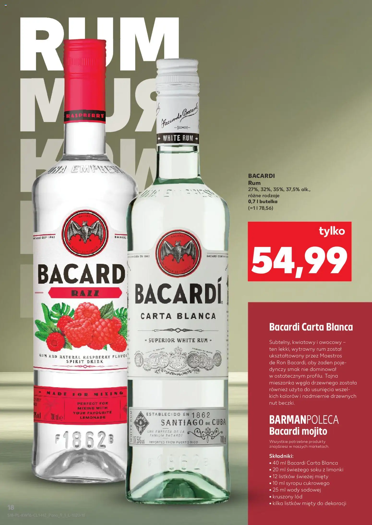 Kaufland Polsko leták - Barek od 16.04.2026 | Strana: 18 | Produkty: Rum, Mojito