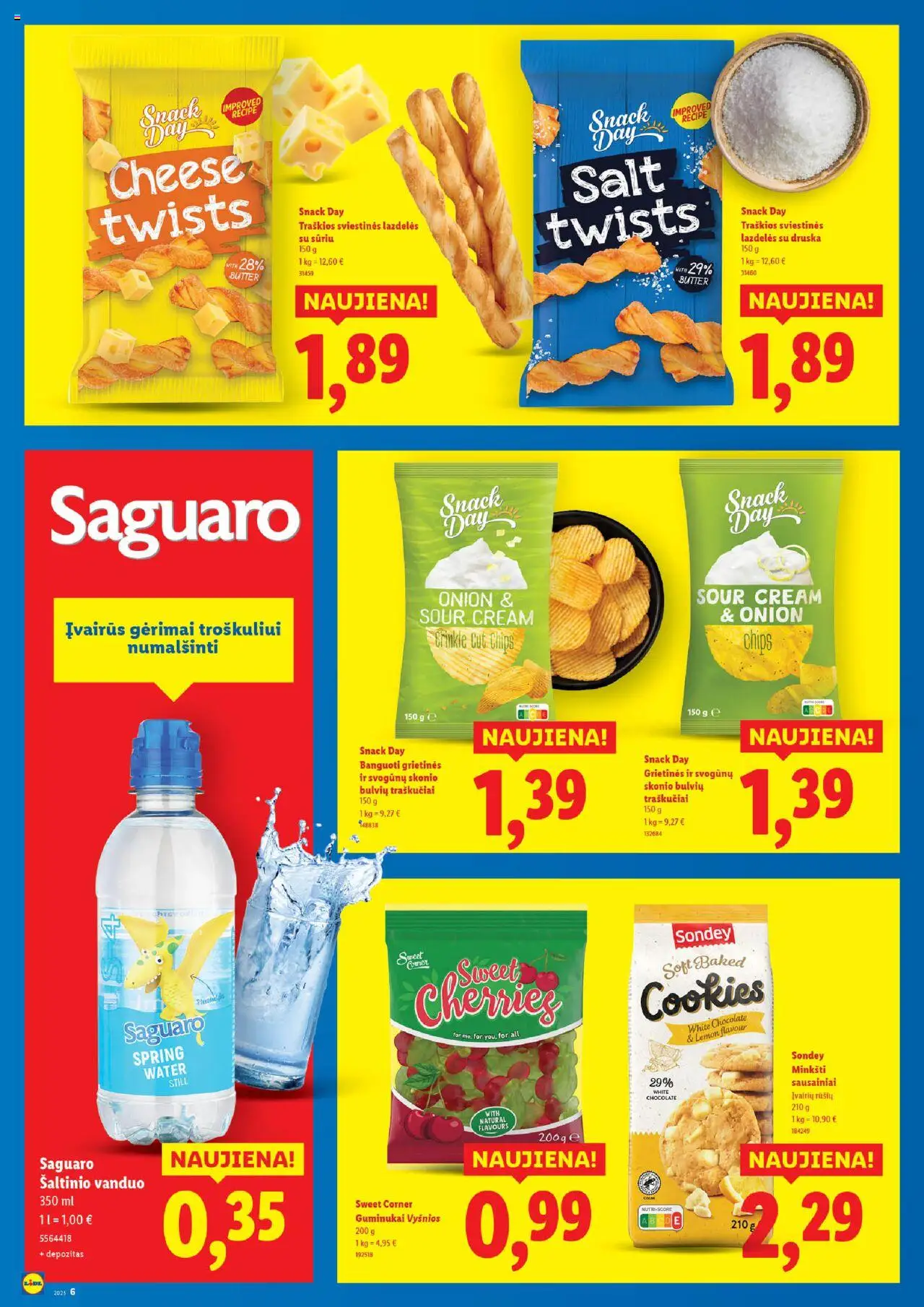LIDL - Leidinys - Naujienos│galioja nuo 04.08.2025 | Puslapis: 6 | Prekių: Sausainiai, Druska, Guminukai, Traškučiai