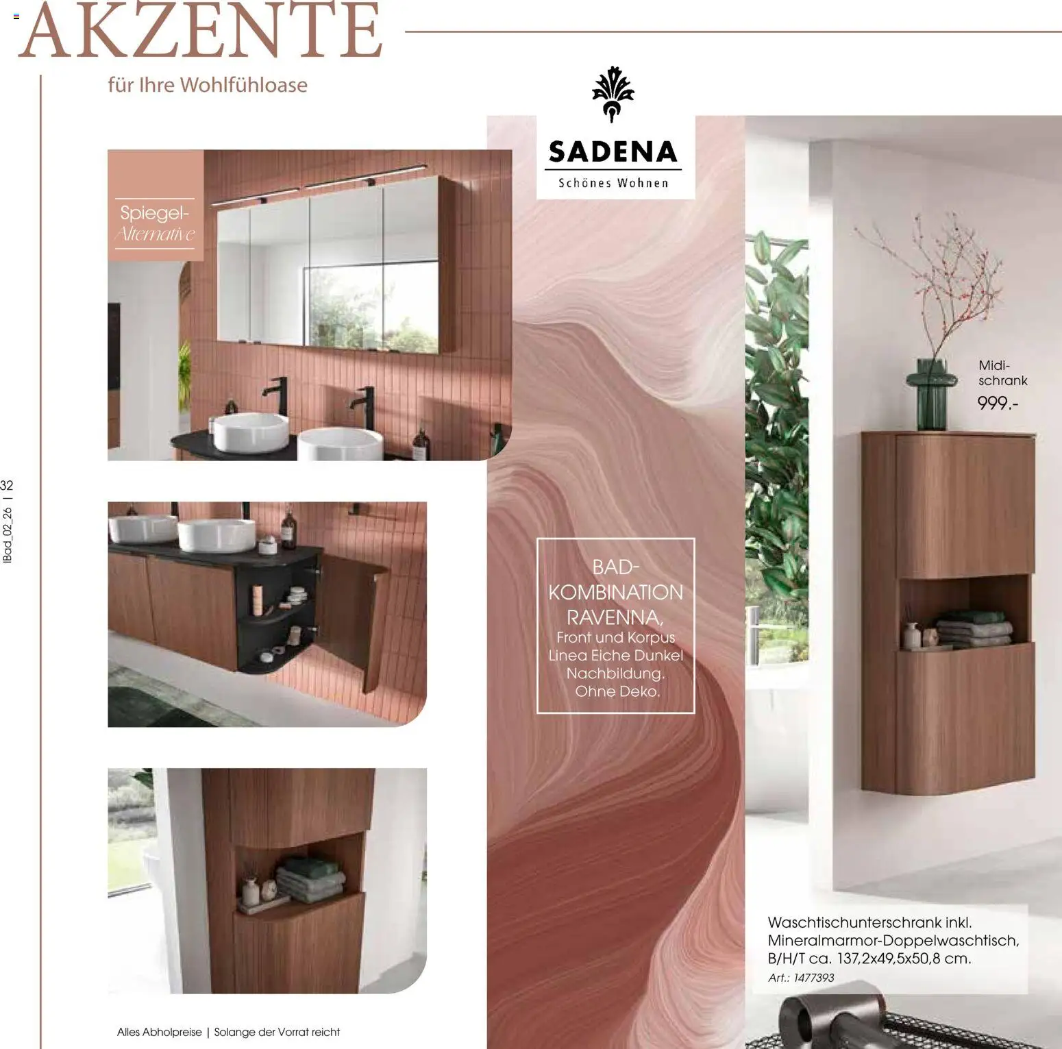 Zurbrüggen Bad Design Trends – gültig ab 23.03.2026 | Seite: 32 | Produkte: Schrank, Bad, Spiegel