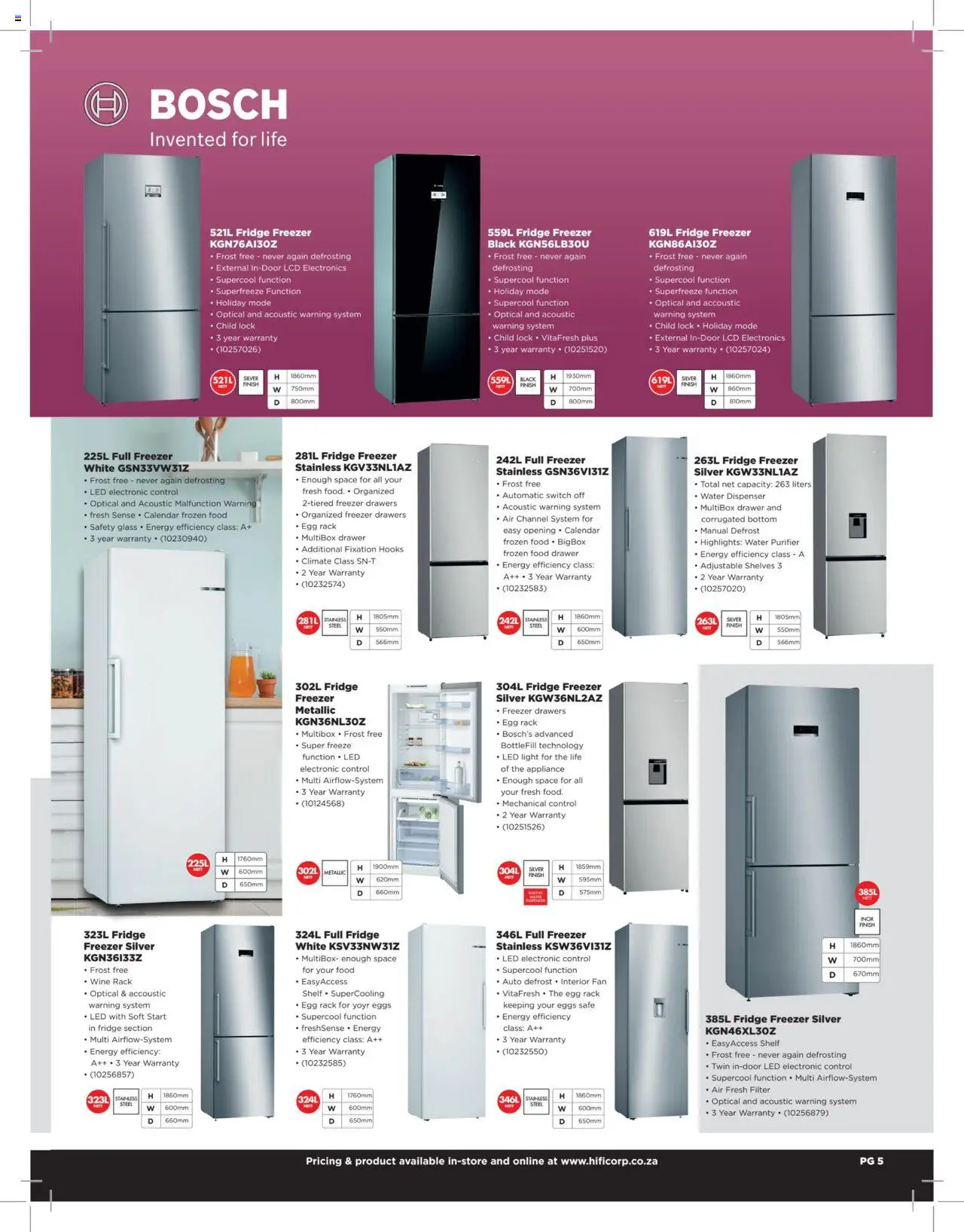 New HiFi Corp catalogue – valid from 12.02.2024 | Page: 5 | Products: Freezer, Fridge, Eggs, Switch
