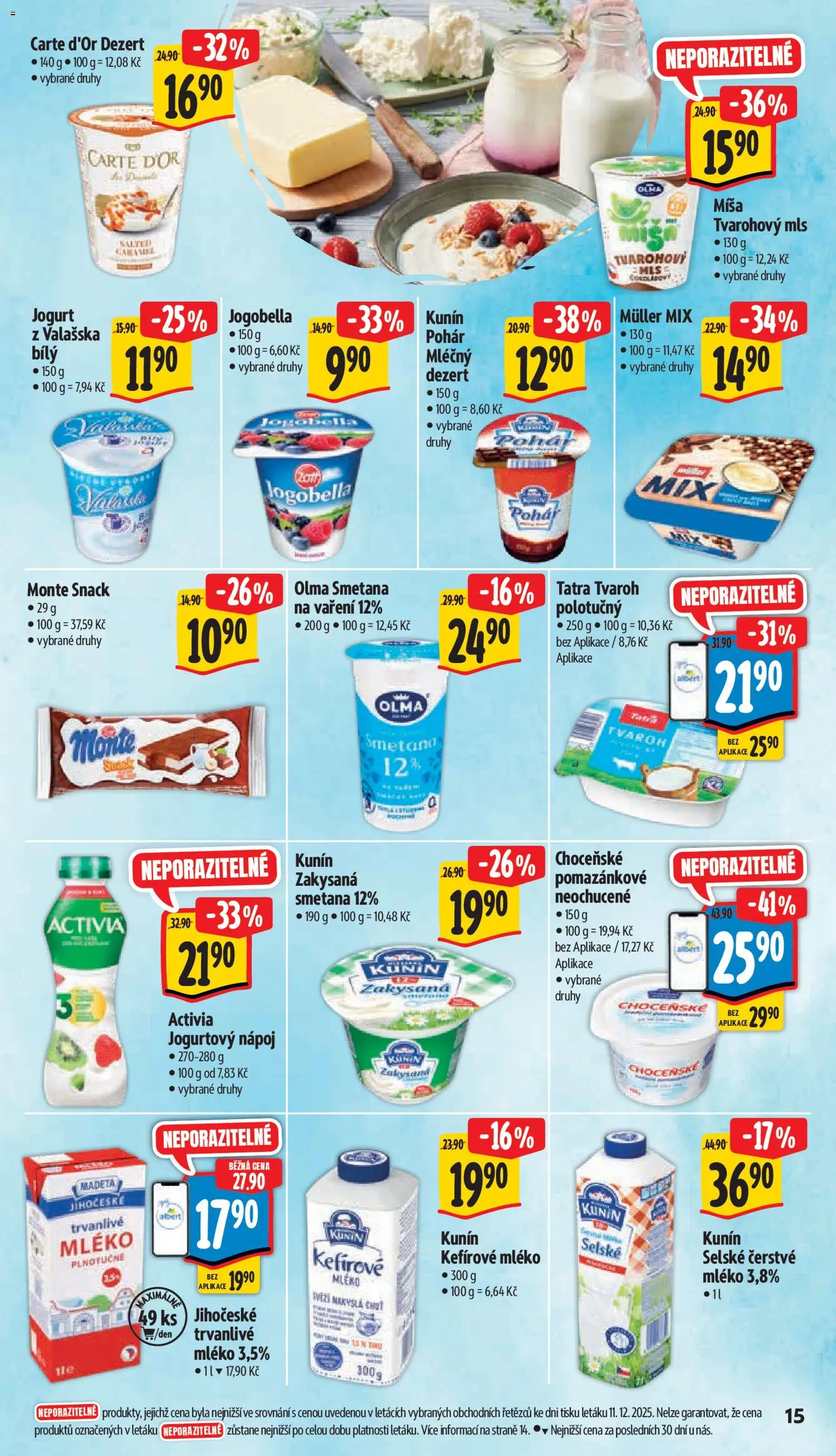 Albert leták - Supermarket od 17.12.2025 | Strana: 23 | Produkty: Jogurt, Tvaroh, Jogurtový nápoj, Jogobella