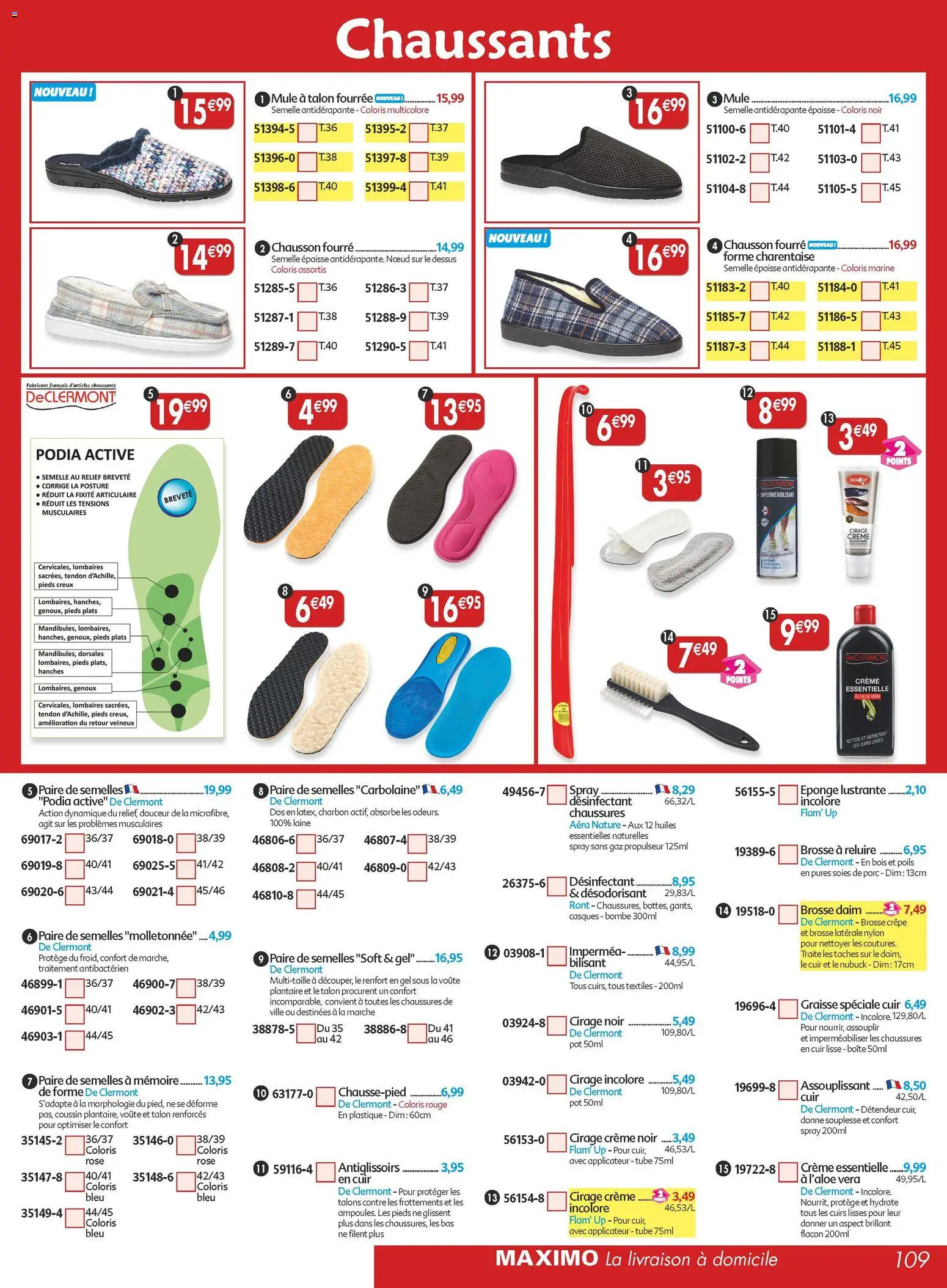 {H1} | Page: 109 | Produits: Eponge, Désodorisant, Porc, Crème