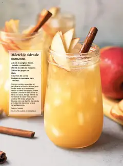 Móctel de sidra de manzana, 2.5-cm de jengibre fresco, pelado y cortado fino, 750 ml de sidra de manzana, 250 ml de ginger ale, Hielo, 4 barritas de canela, Rodajas de manzana, para decorar │ válido desde el 03.07.2025 | Página: 69