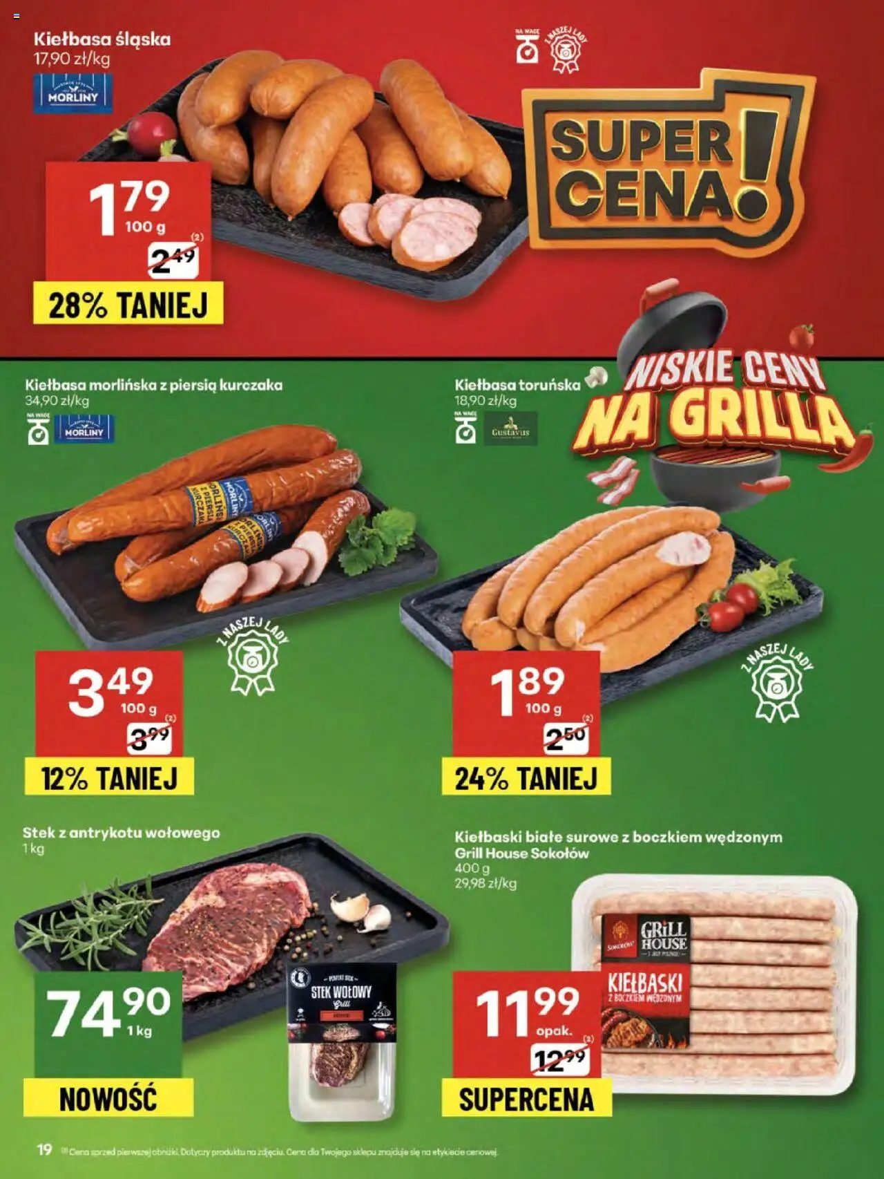 Delikatesy Centrum Gazetka - Sklepy Własne od 14.08.2025 | Strona: 19 | Produkty: Kiełbasa, Kurczak, Kiełbaski, Kiełbasa śląska
