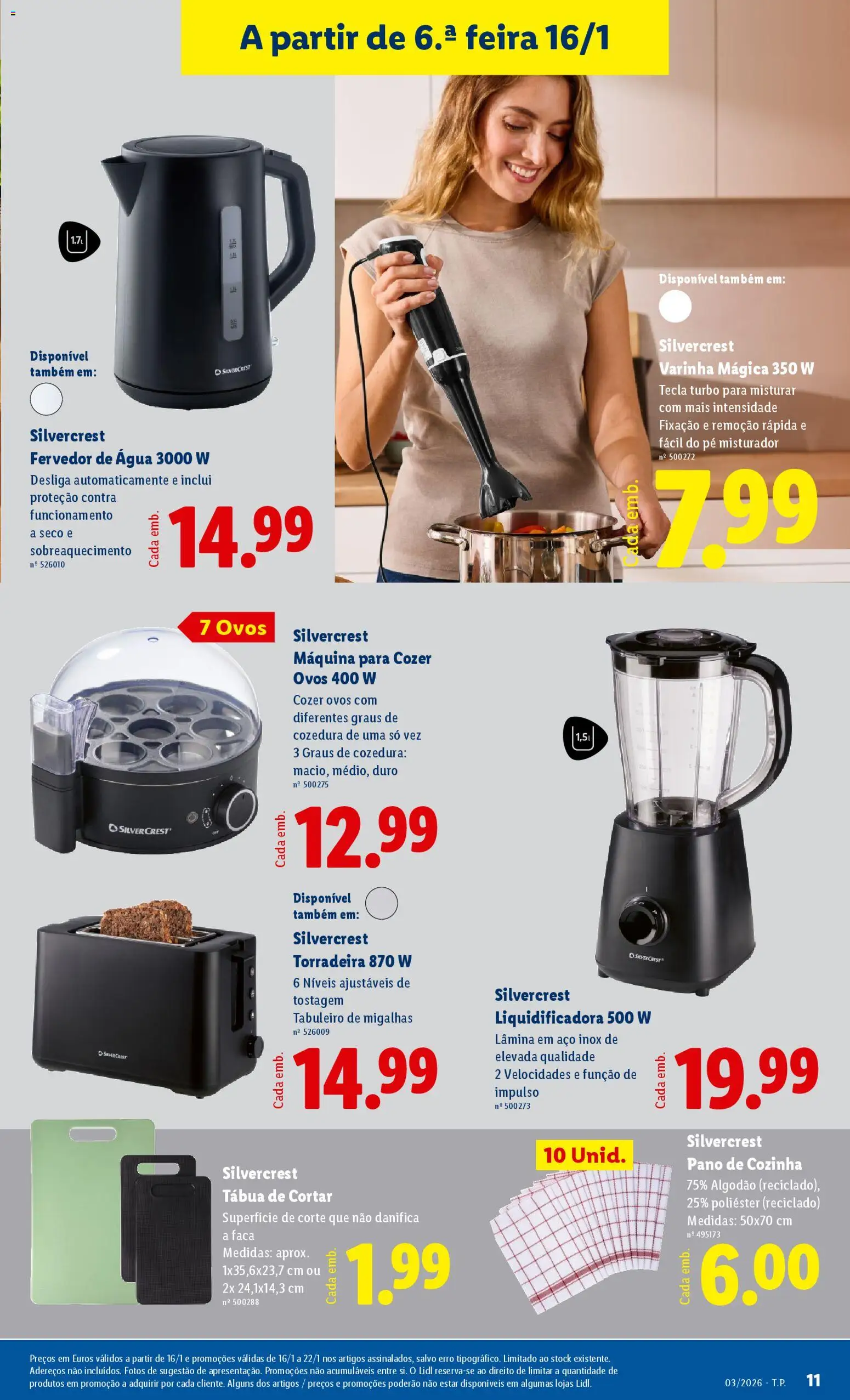 Lidl Novidades │ válido de 12.01.2026 | Página: 11 | Produtos: Faca, Torradeira, Algodão, Ovos