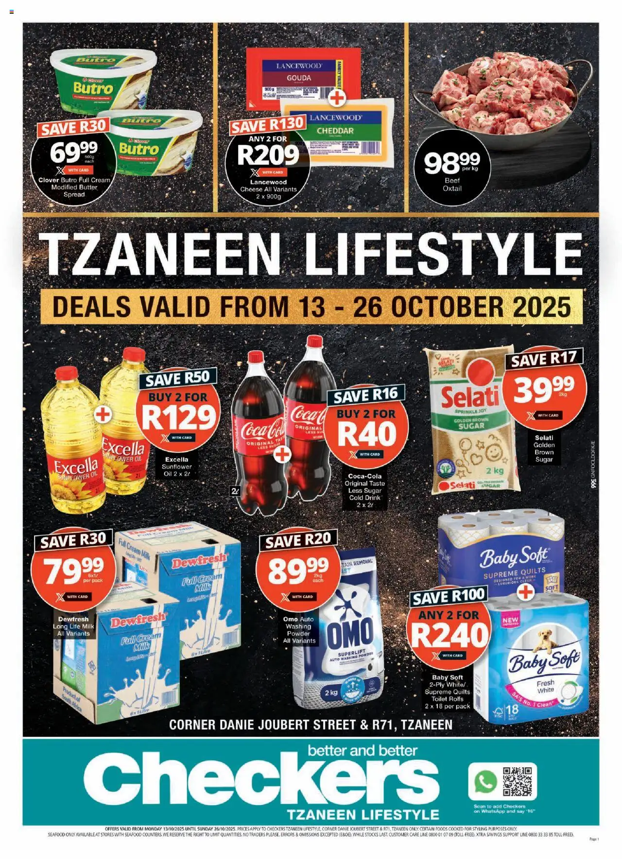New Checkers catalogue – valid from 13.10.2025 | Page: 1 | Products: Powder, Beef, Cream, Washing powder
