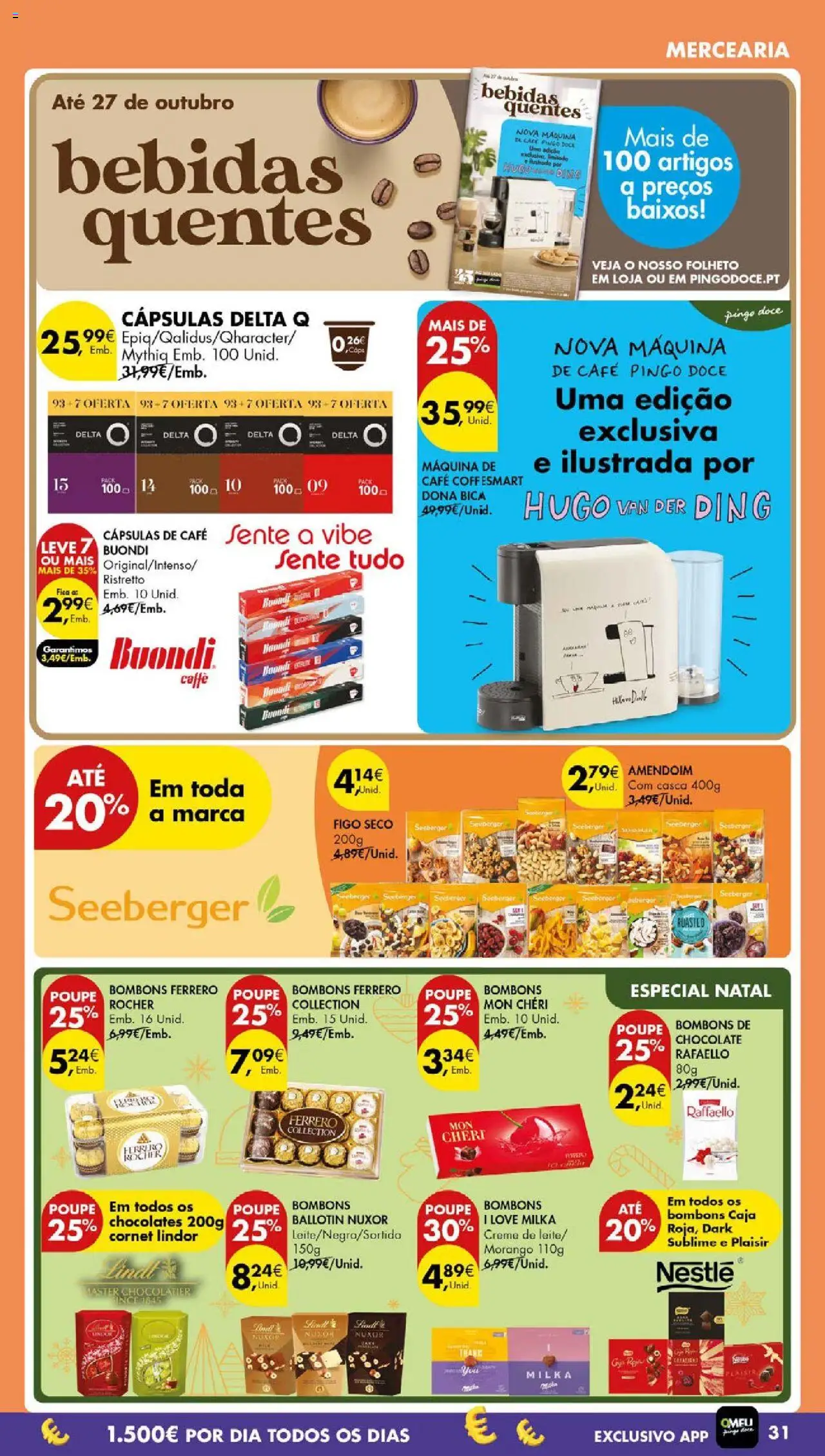 Pingo Doce folheto │ válido de 14.10.2025 | Página: 33 | Produtos: Cafe buondi, Delta q, Ferrero rocher, Chocolates