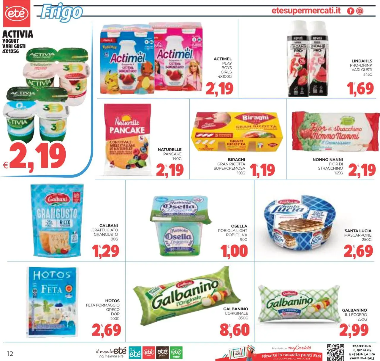 Volantino Eté del 05.08.2025 | Pagina: 12 | Prodotti: Yogurt, Tè, Formaggio, Robiola