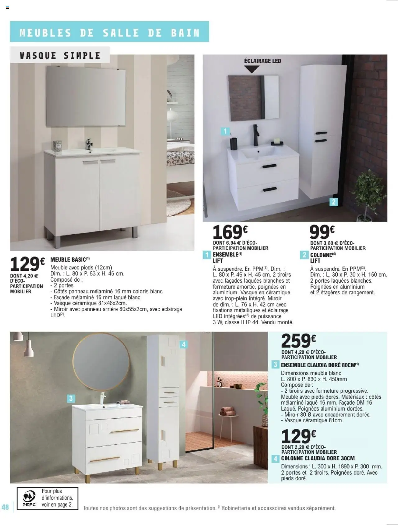  | Page: 48 | Produits: Poignées, Laque, Tiroirs, Miroir