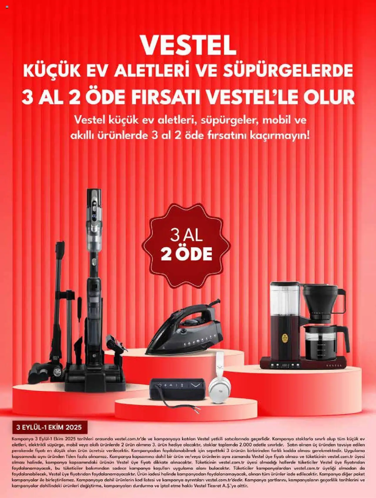 Vestel Küçük Ev Aletleri ve Süpürgeler - 03.09.2025 tarihinden itibaren geçerlidir | Sayfa: 4