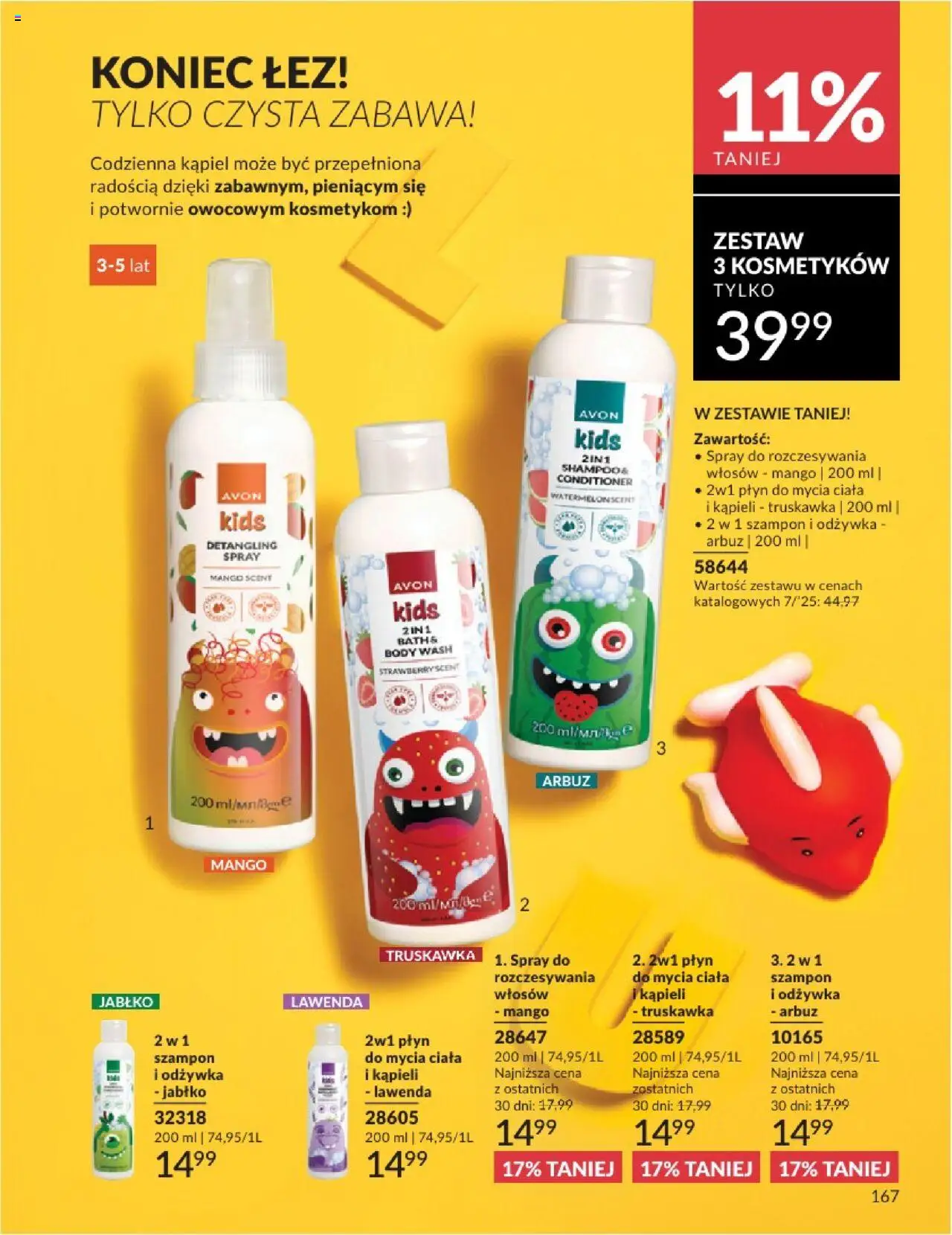 Avon Katalog 07 2025 od 01.07.2025 | Strona: 167 | Produkty: Mango, Kąpiel, Szampon, Odżywka