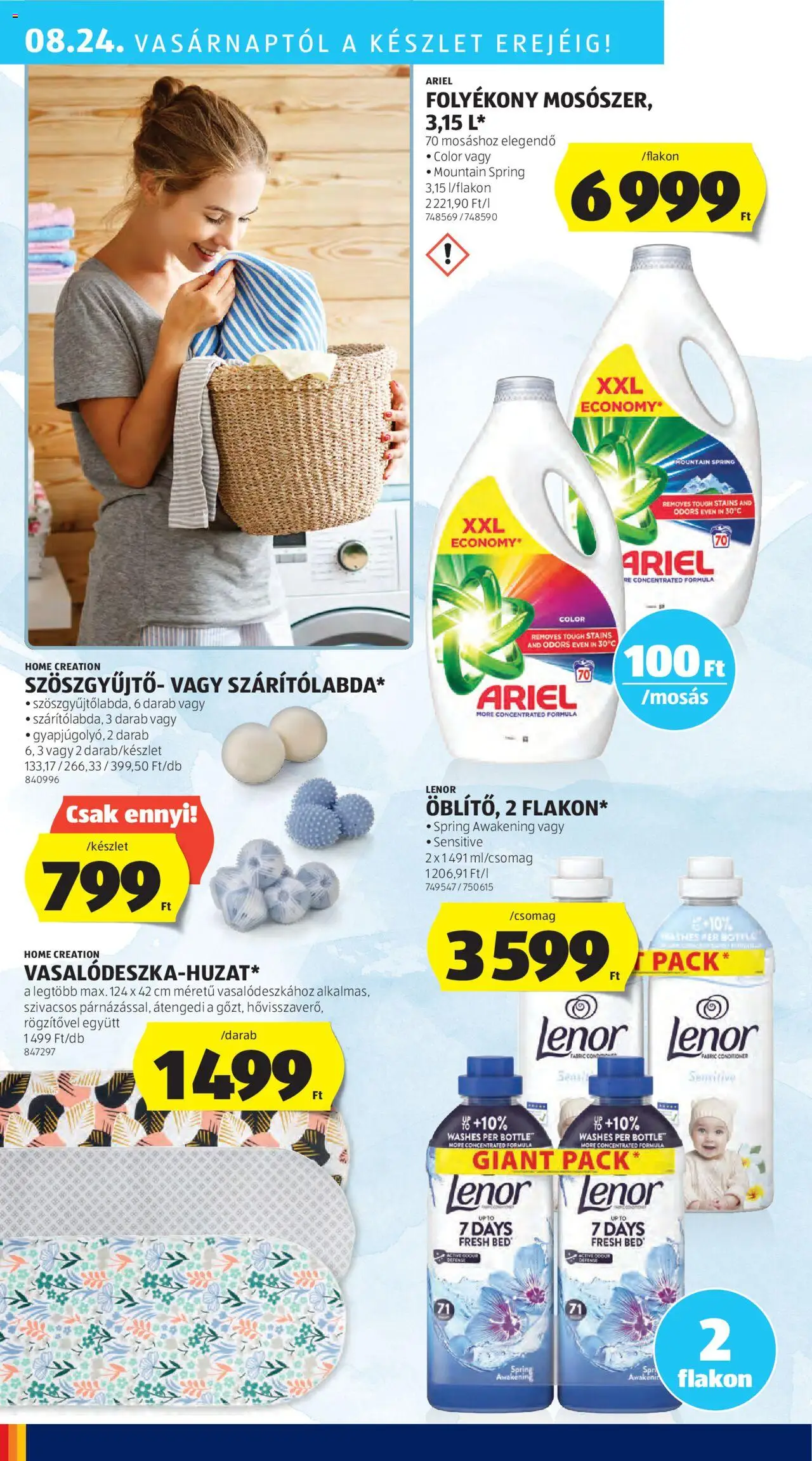 Aldi akciós ujság - amely érvényes a következő dátumtól: 21.08.2025 | Oldal: 40 | Termékek: Ariel
